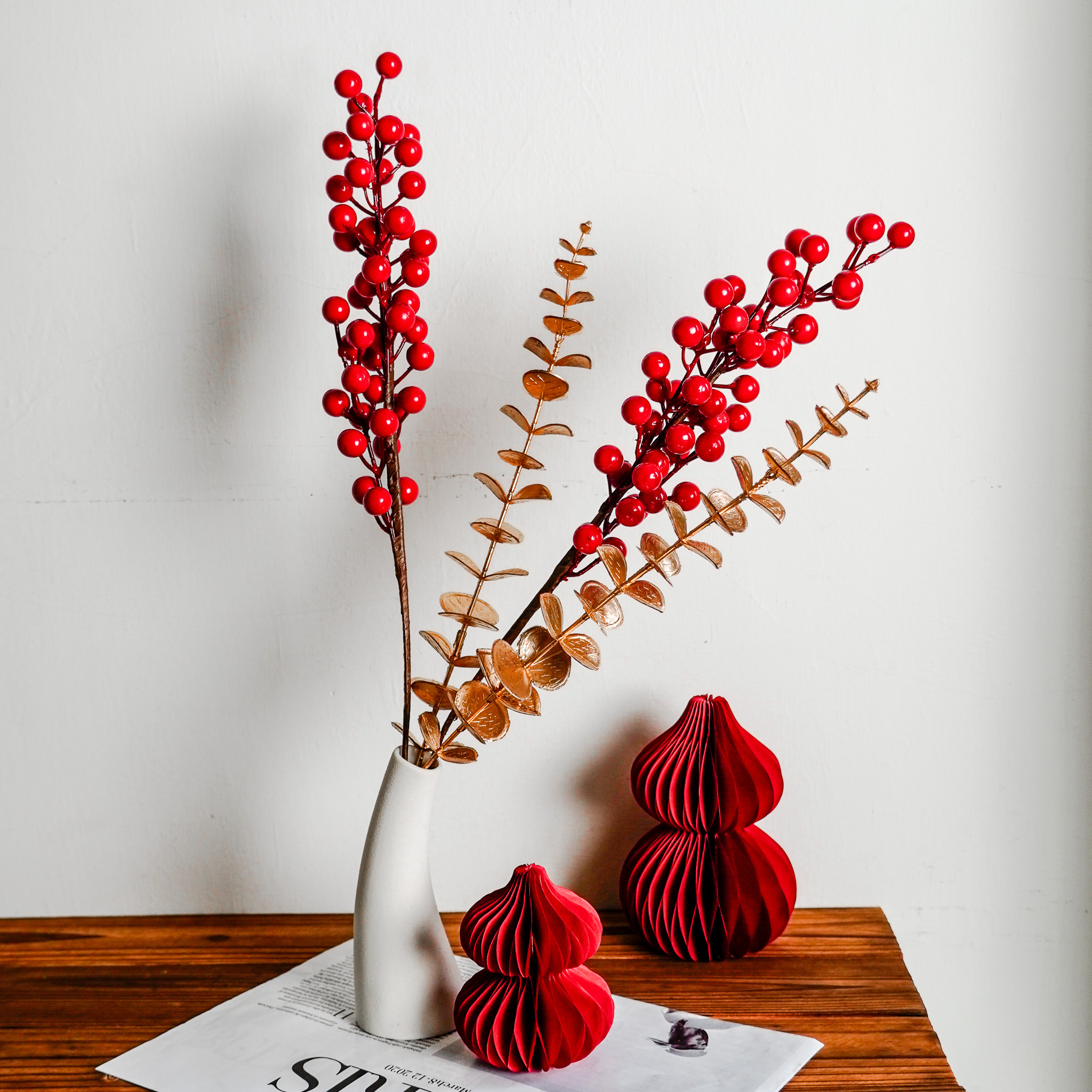 仿真冬青果尤加利裝飾 特價品