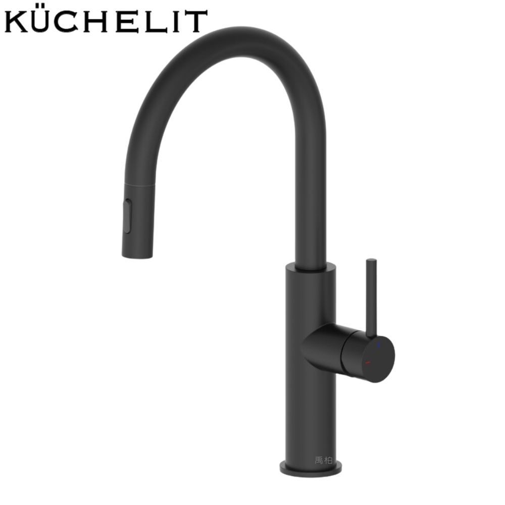 Küchelit 抽拉式不鏽鋼廚房龍頭_黑色 KF4102B