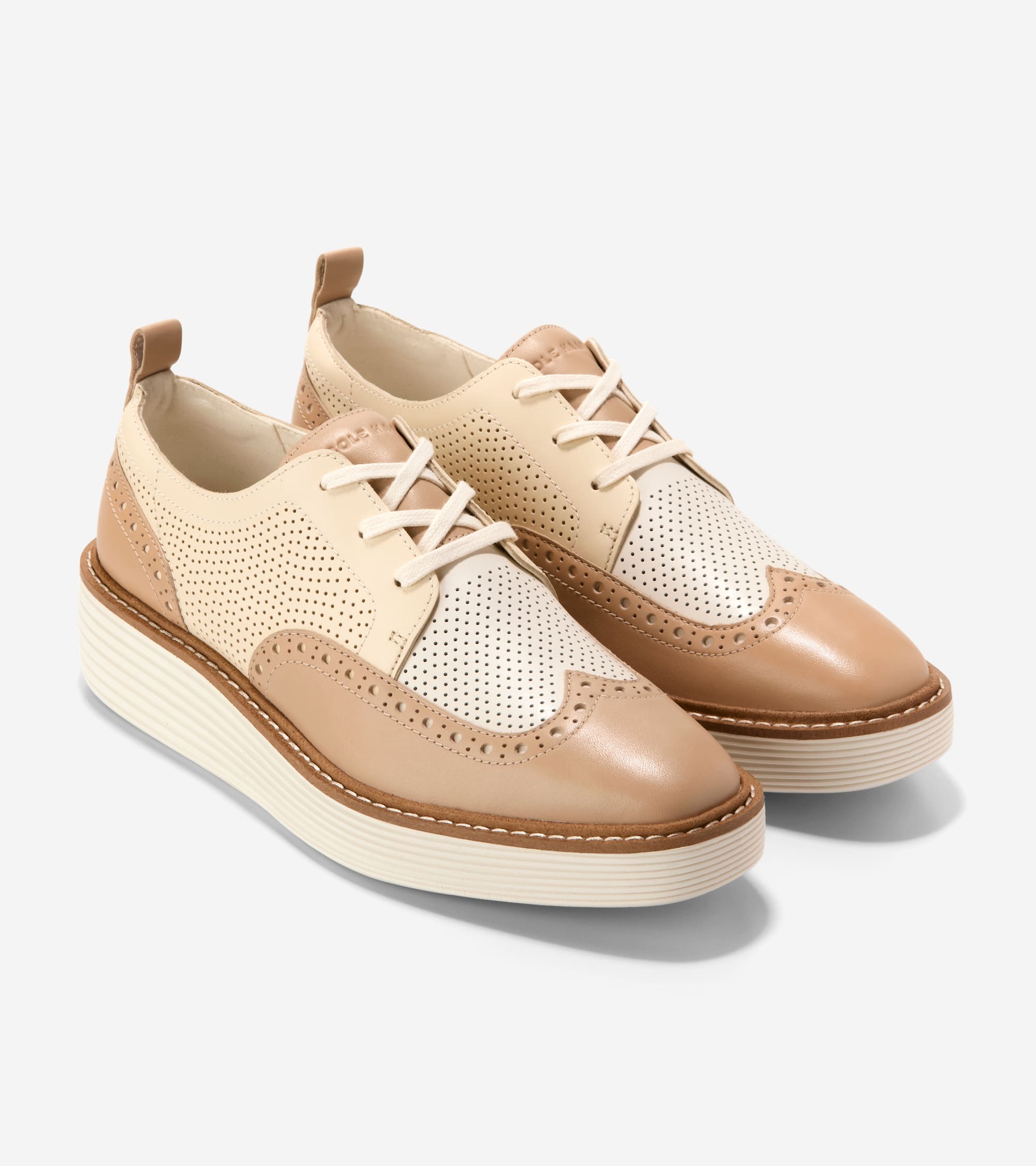 SHO-CCF1230-023 W32669-ORIGINALGRAND PLATFORM WINGTIP OXFORD 米色 (AG款) (Size:35/35.5/37/38.5/39.5)