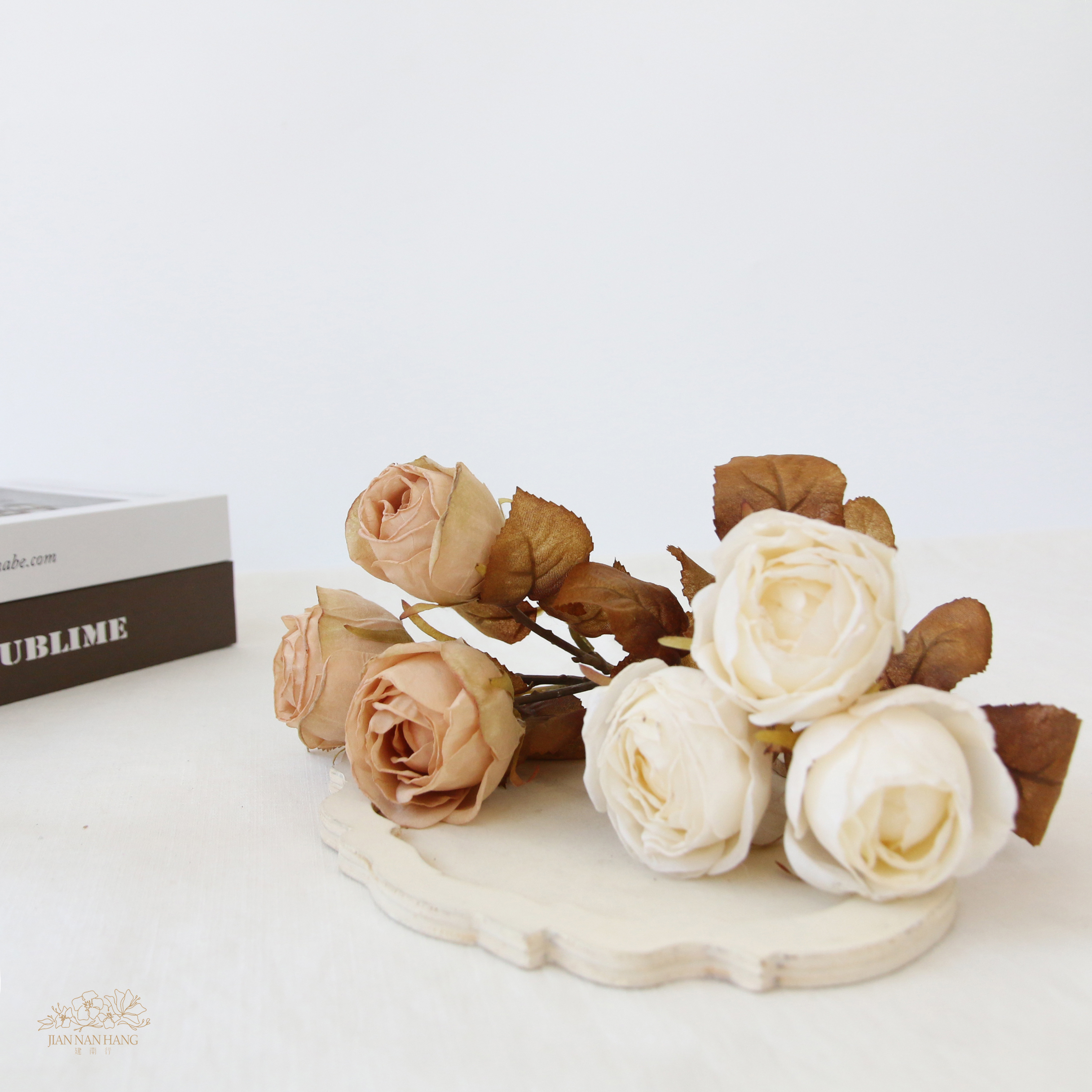 人造花 玫瑰花束乾燥色 2色