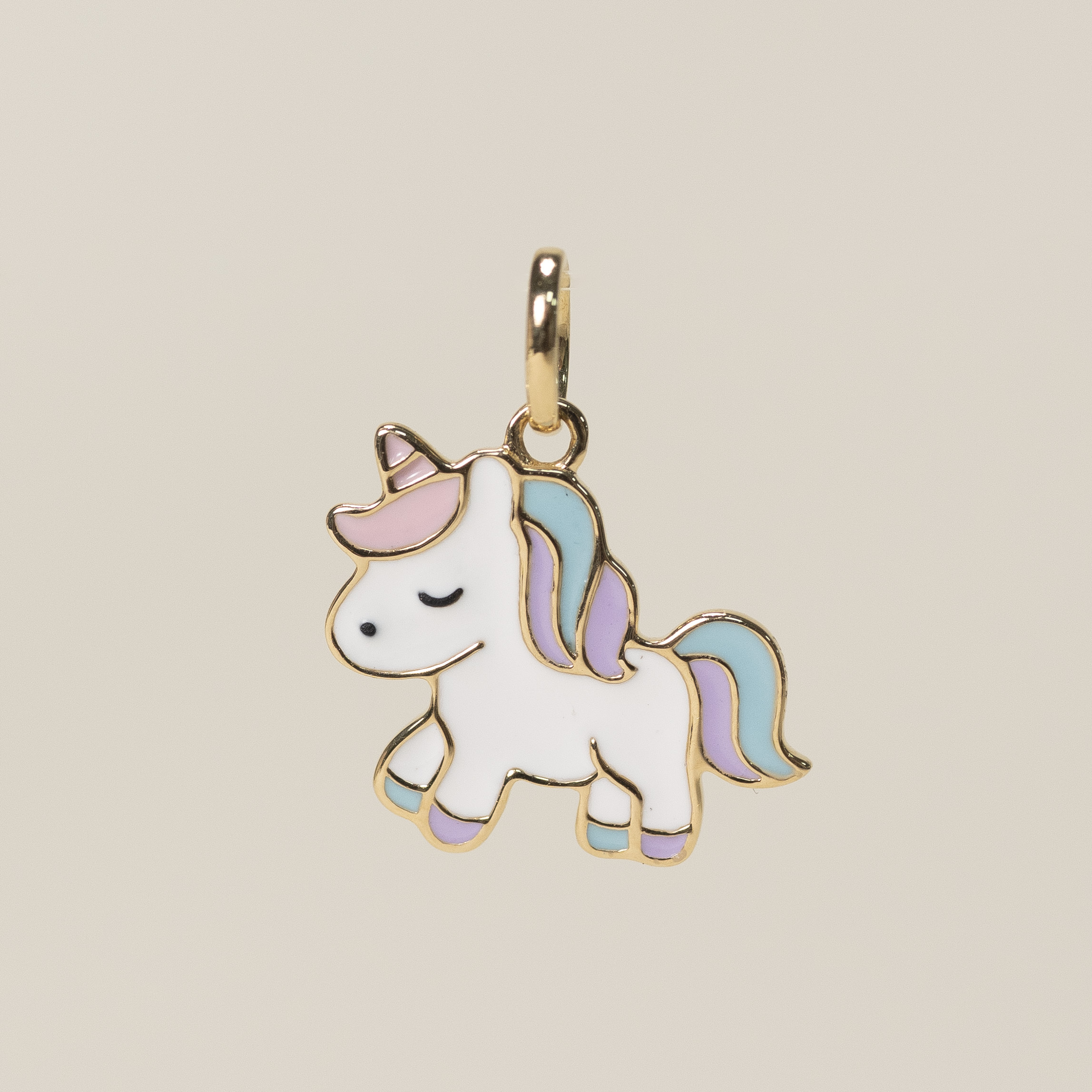 18K Rainbowcorn Enamel Pendant