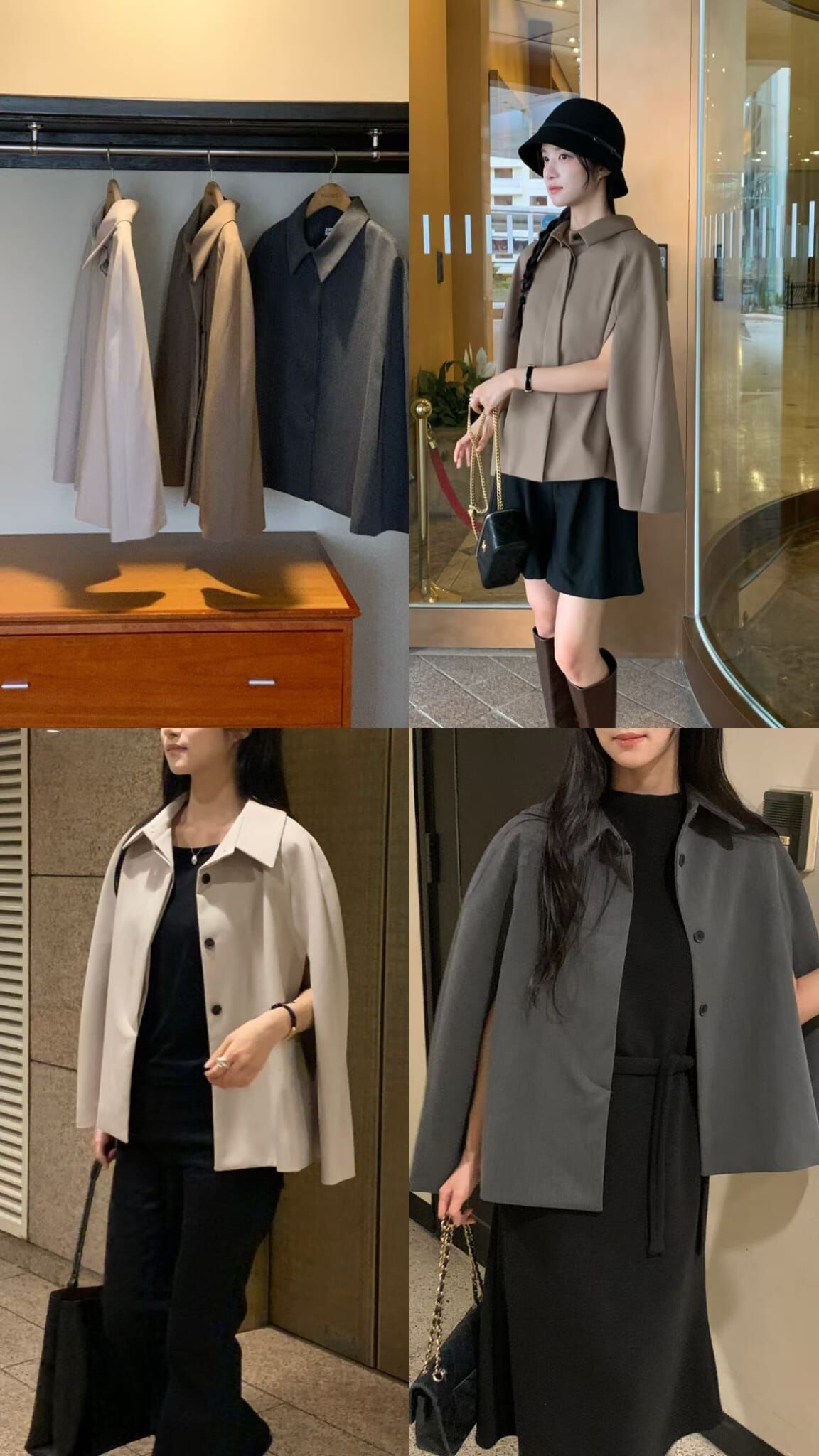 MN4908 英倫優雅襯衫領斗篷 *特價* (優惠碼同充值購物金不適用)