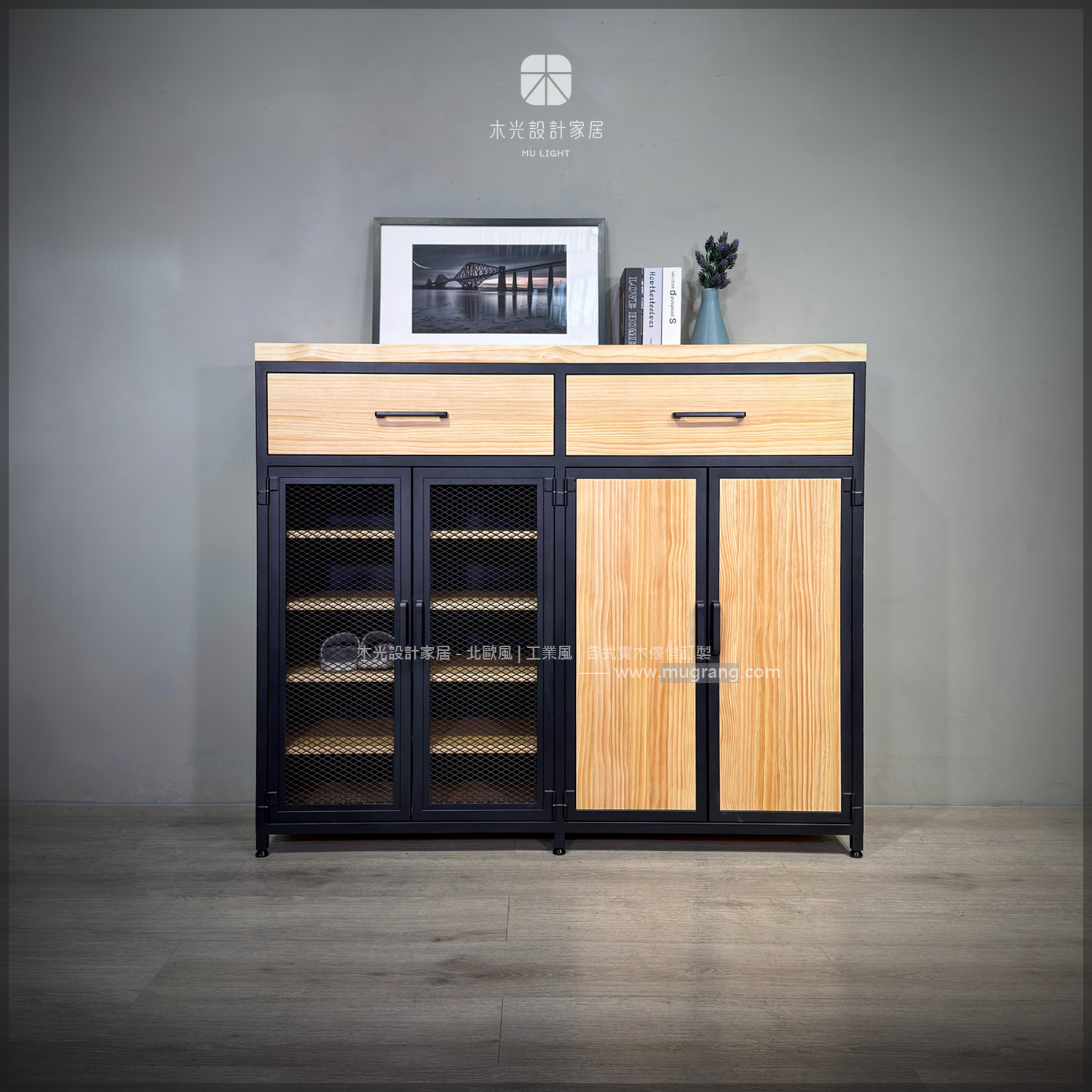 台灣製- LOFT實木雙抽多層收納鞋櫃|可訂製