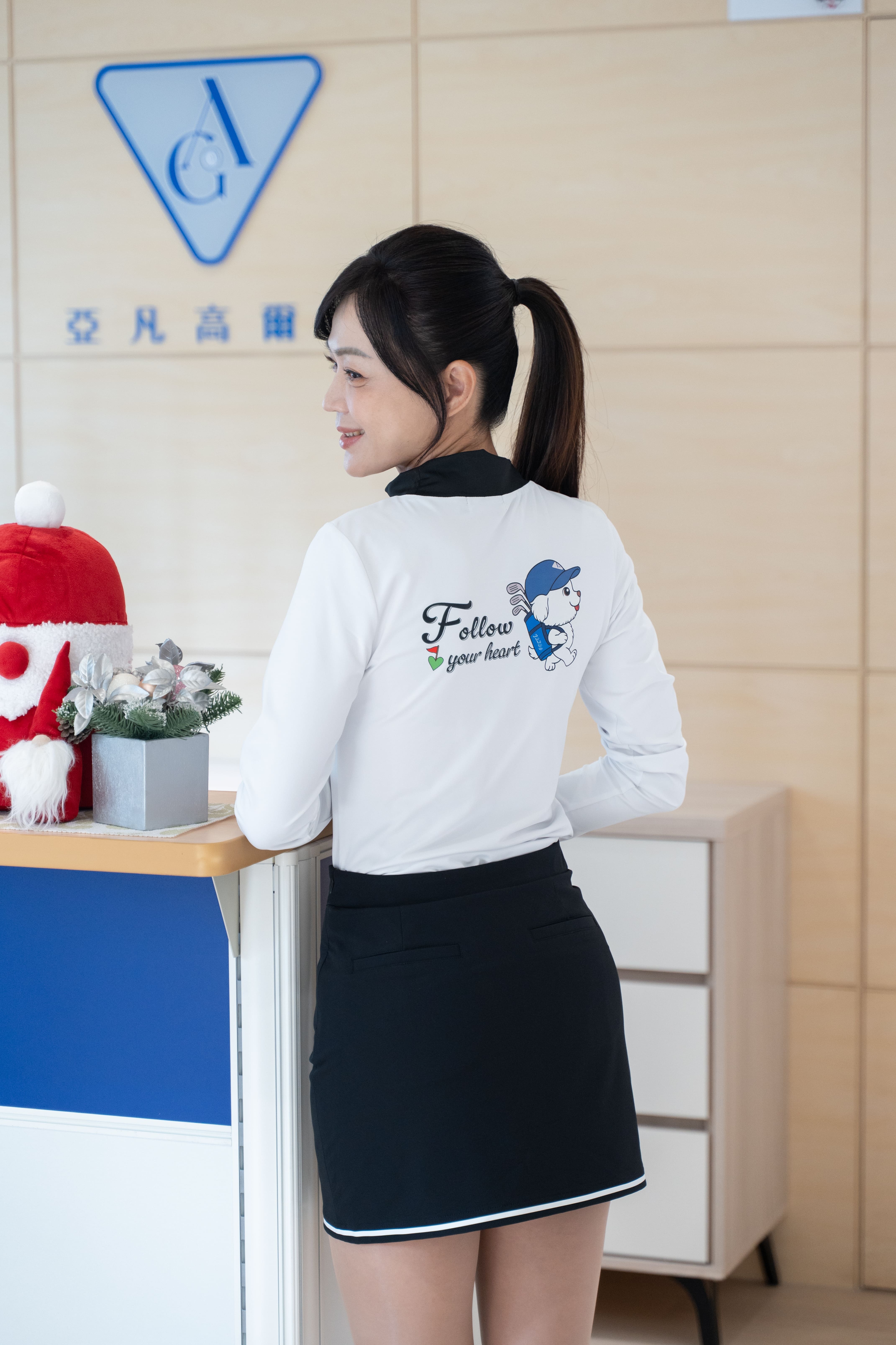 VANBOレディース　スタンドカラー　スリムフィット　ロングスリーブ