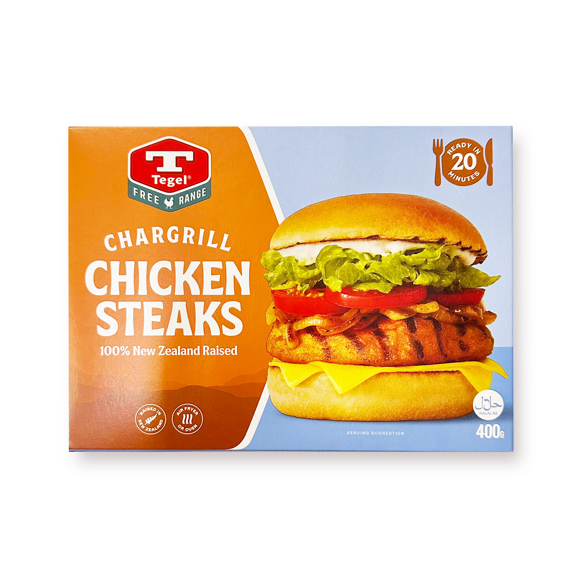 【橙】Tegel 紐西蘭走地炭燒雞扒│焗爐│加熱即食│野餐 (est.360-390g)(急凍-18C)