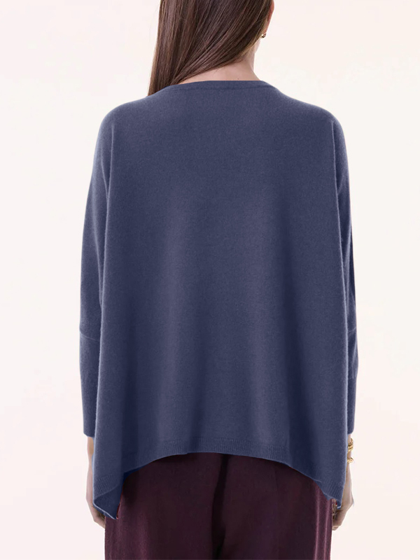 KUJTEN  V領七分袖上衣(藍)