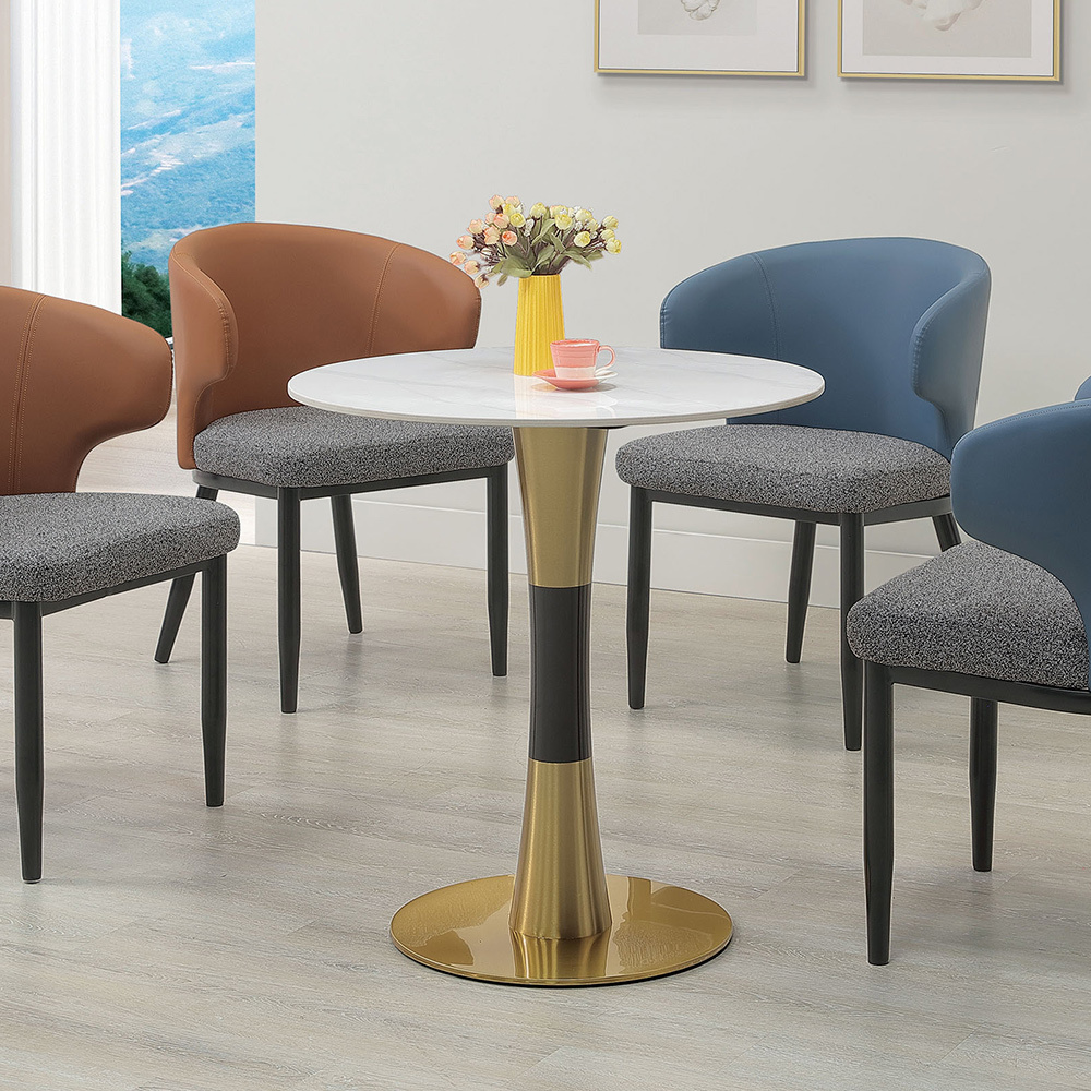 凱琳2.3尺岩板圓型餐桌/小圓桌/休閒桌/商業洽談桌/商務桌