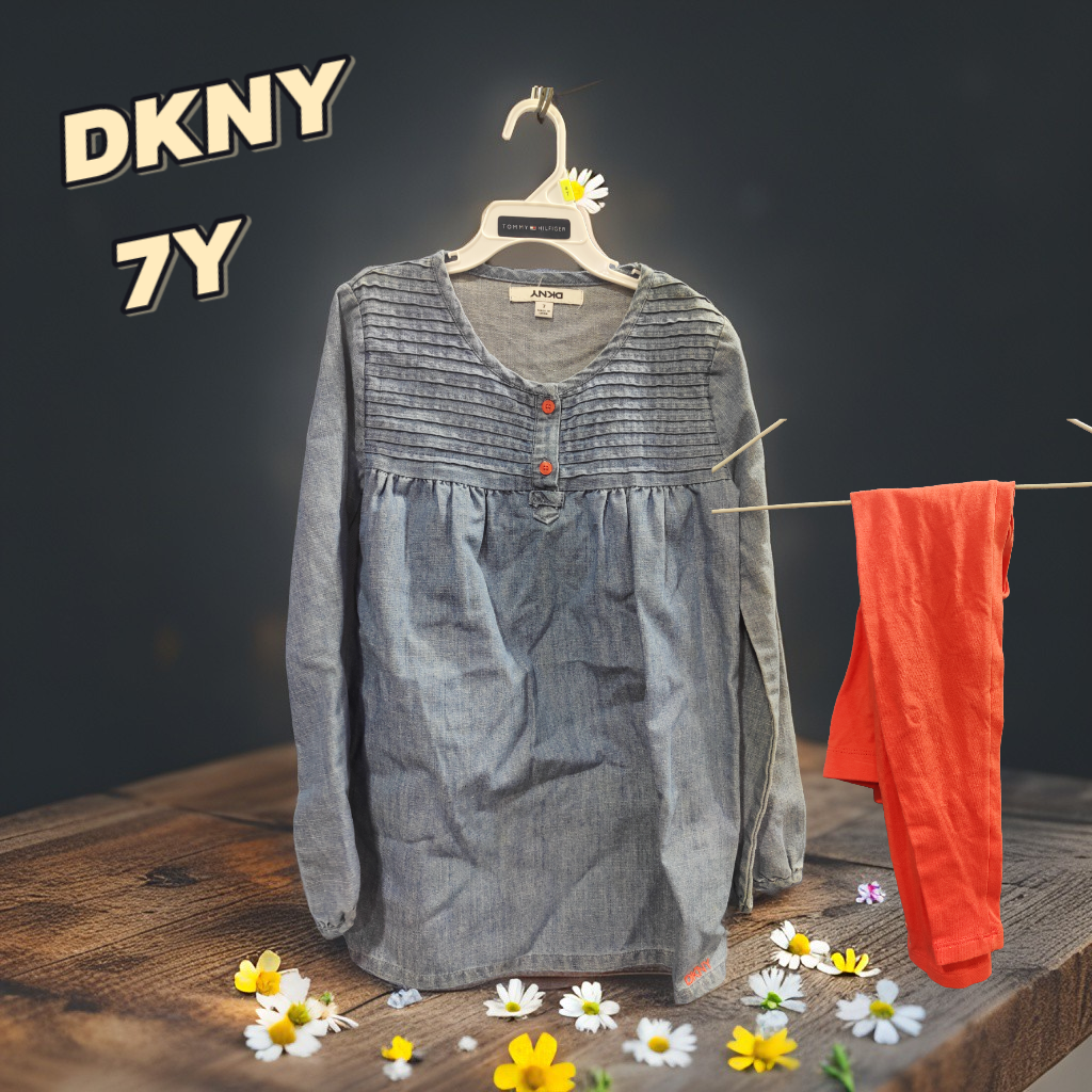 美國直送 DKNY 長袖上衣+長褲 套裝 7Y  清貨價