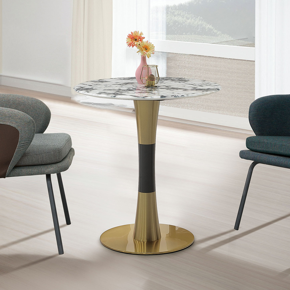 伊加爾2.3尺超晶石面圓型餐桌/小圓桌/休閒桌/商業洽談桌/商務桌