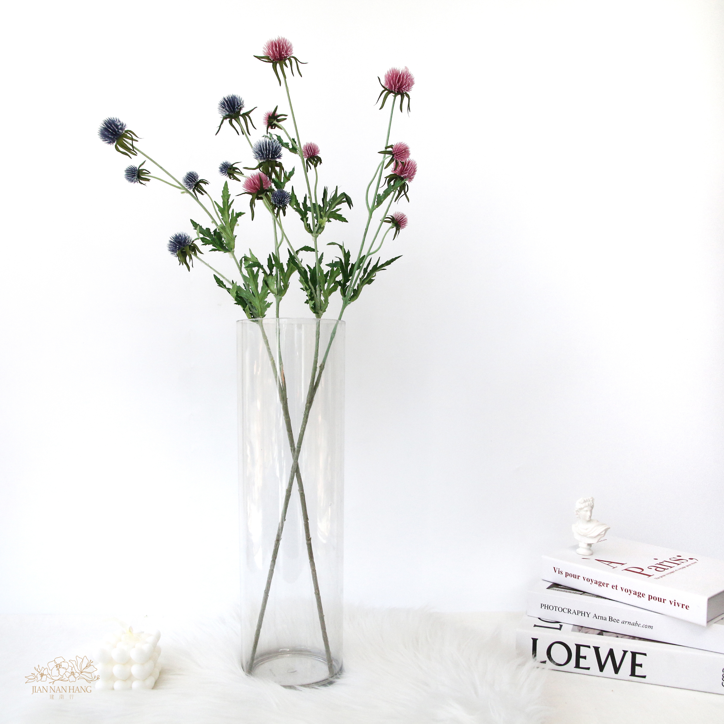 人造花 長枝球薊 2色