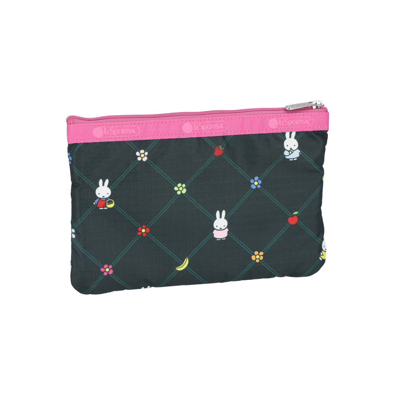 三拉鍊化妝袋 (MIFFY ORCHARD GREEN/PINK)