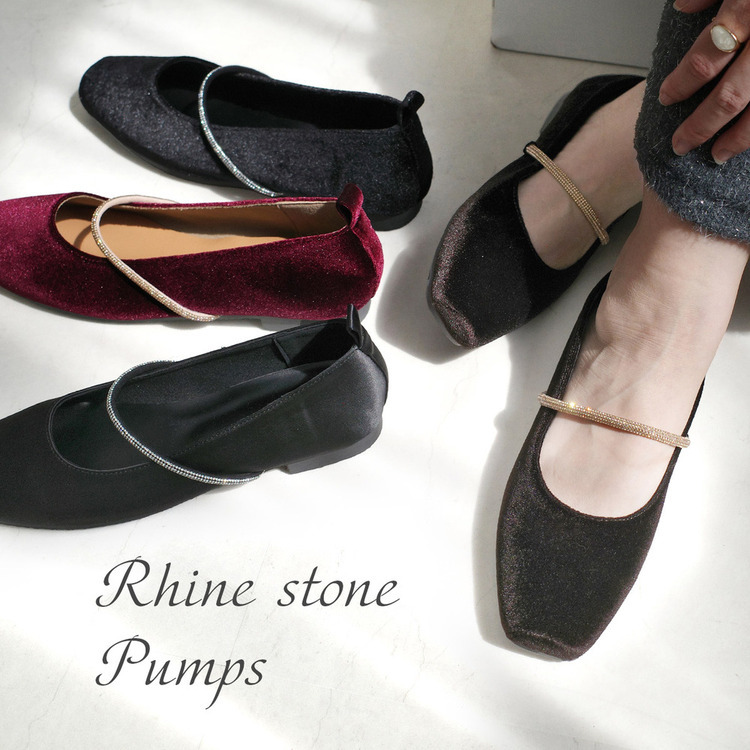 輕奢印象 水鑽方頭平底鞋【KK2010】