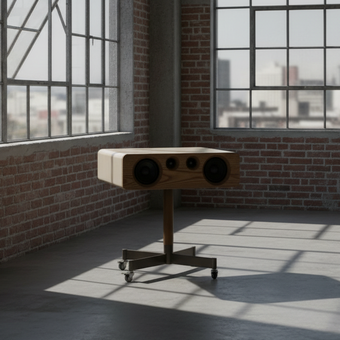 頂級HIFI藍牙音響桌 北歐風移動式木質邊几 茶几音箱