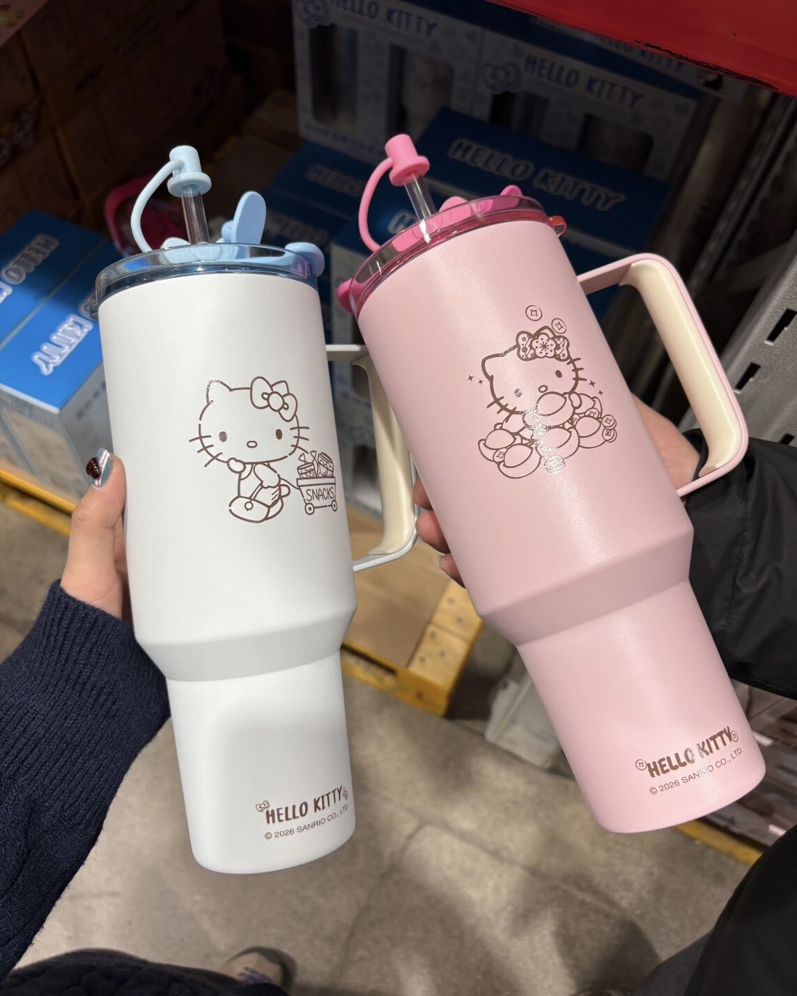 <買一送一> 正版授權 HELLO KITTY 不鏽鋼 保溫 保冰杯 2組裝 2色