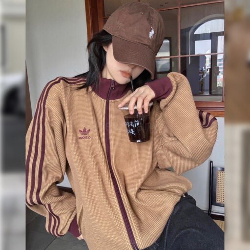 【Luxury】ADIDAS ORIGINALS TRACK TOP SS25 KNIT 華夫格 立領外套 三葉草 男款 奶灰深藍 KC2618 黑奶油 KC2619 焦糖棕 KC2620 / 預購