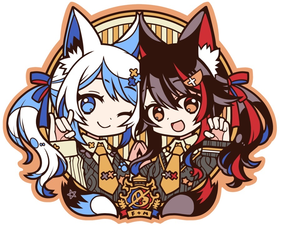 C107「同人代購」[Melonbooks代購」フブミオ制服ラバーキーホルダー