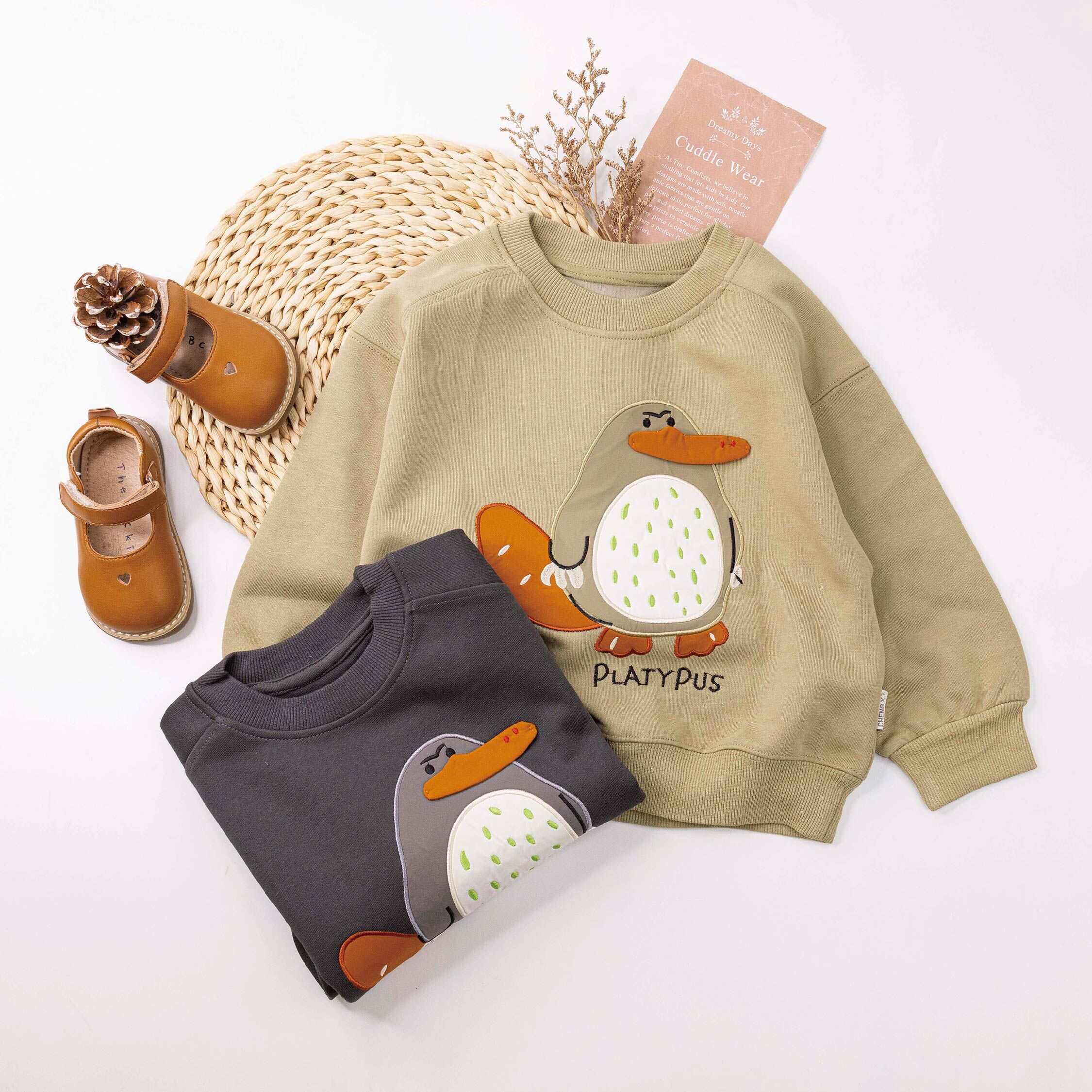 【H35817】呆呆鴨嘴獸舒適上衣＊二色