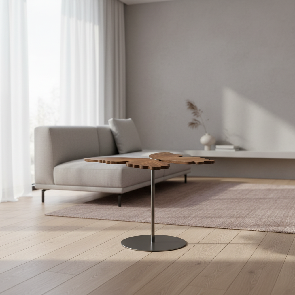 Metamorphosis 蛻變胡桃木展翅邊几