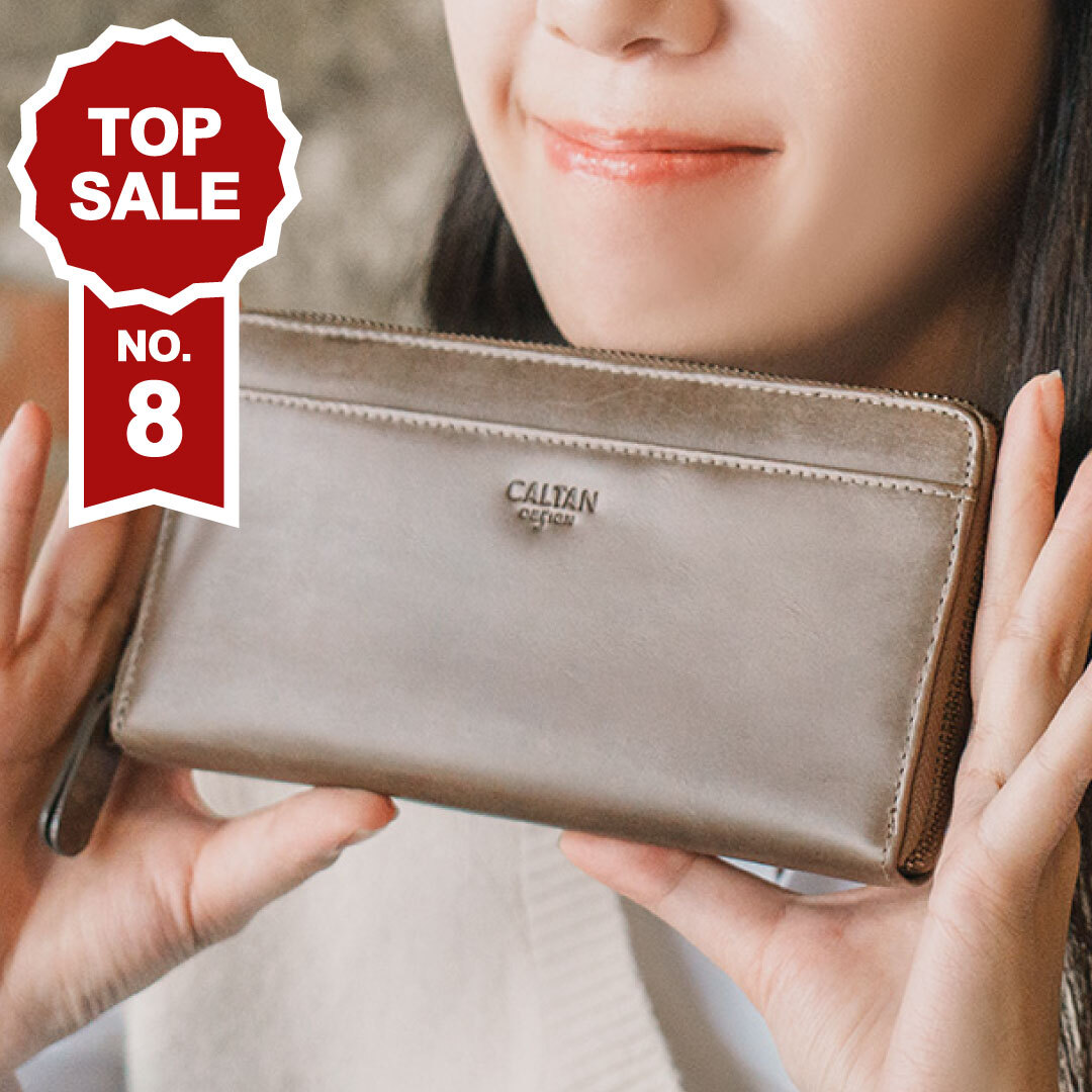 ㄇ型拉鍊式名媛風真皮長夾-五色(072009)