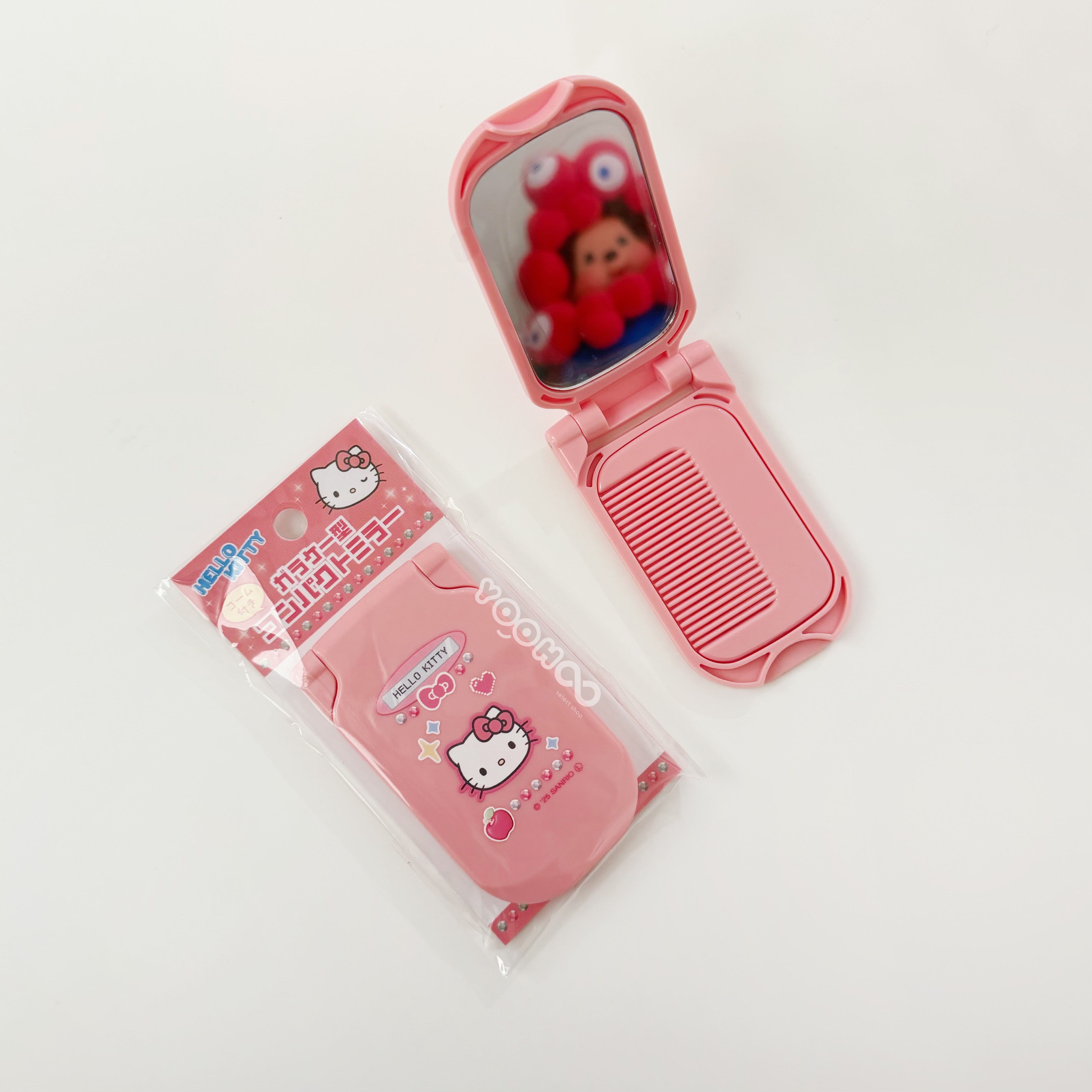現貨┃三麗鷗 Hello Kitty 翻蓋手機造型 梳子 鏡子