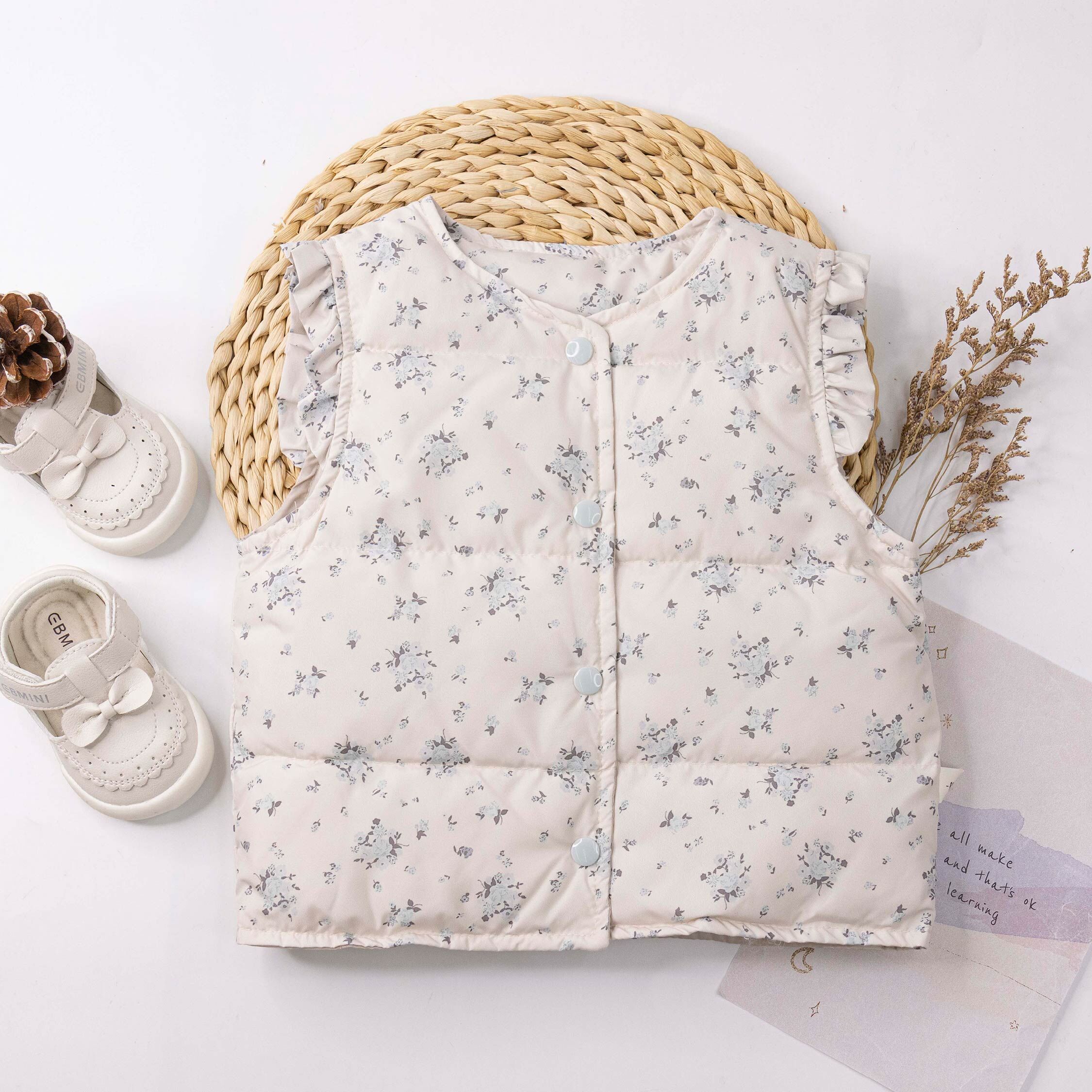 【H55757】優雅質感花束羽絨背心