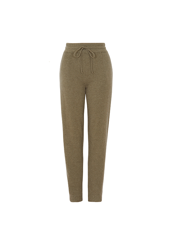 KUJTEN 針織羊絨褲(橄欖綠)