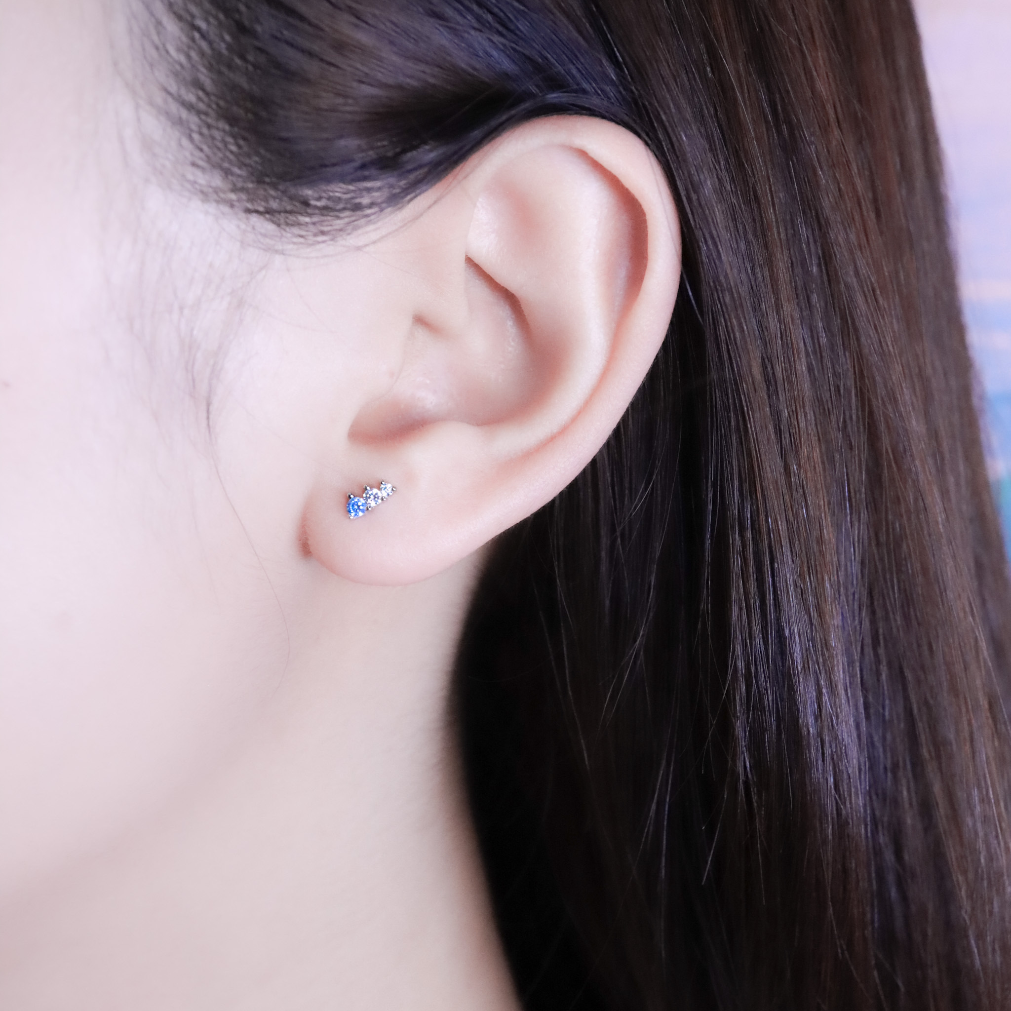 | 925純銀 | 漫藍簡約耳環 | EA1106 |