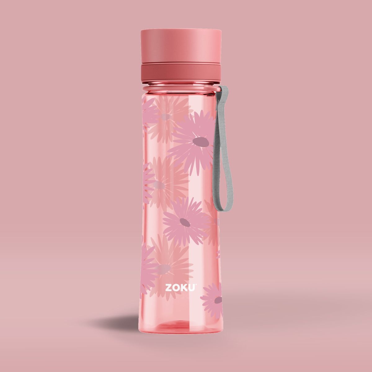 MH60 Zoku  粉色水樽600ml Zoku 600ml Pink Floral Bottle (ZK502-303)(815706024263)
