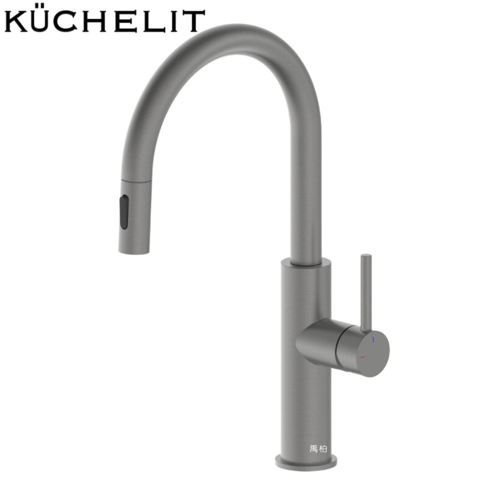 Küchelit 抽拉式不鏽鋼廚房龍頭_拉絲灰 KF4102R