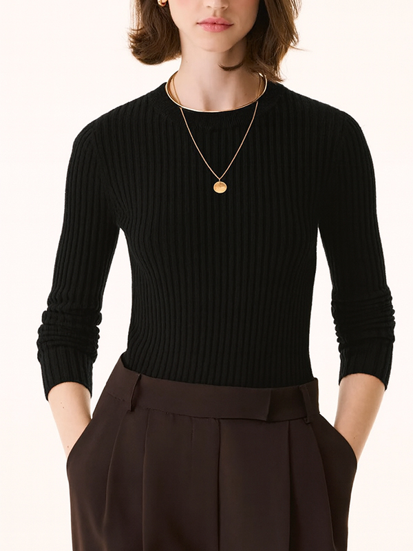 KUJTEN 羅紋羊絨上衣(黑)