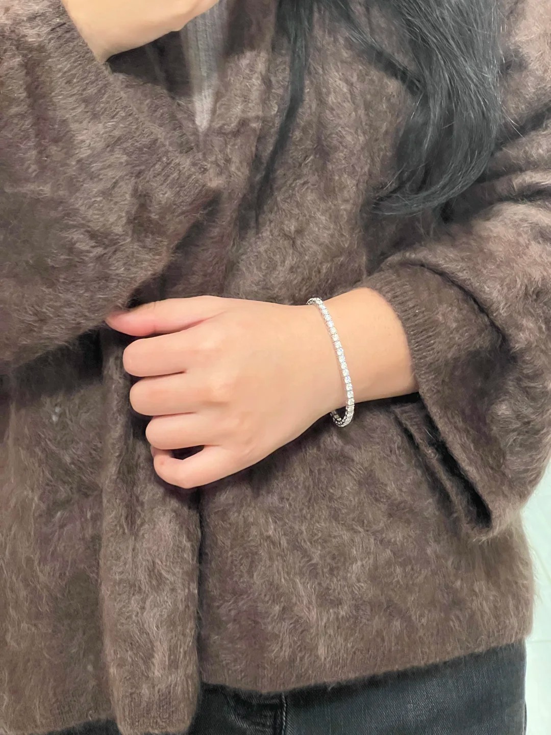 【預購】AD123001 莫桑鑽925純銀網球手鍊 (8份)