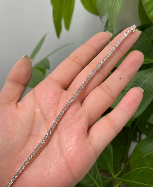 【預購】AD123001 莫桑鑽925純銀網球手鍊 (8份)