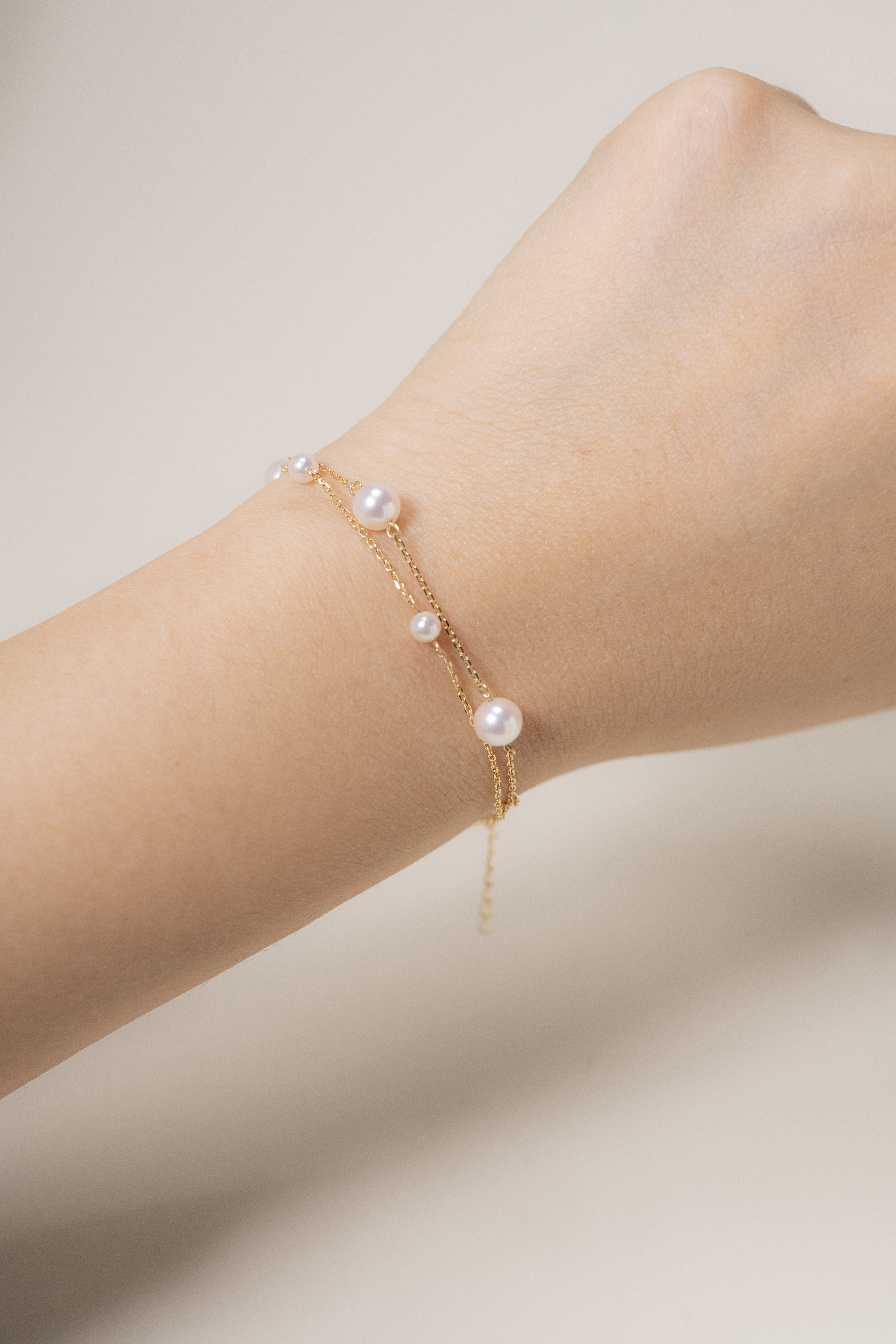 18K Double Akoya Pearl Bracelet