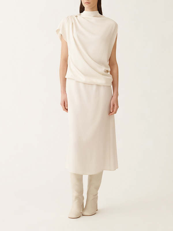 Fabiana Filippi  不對稱長洋裝(米)
