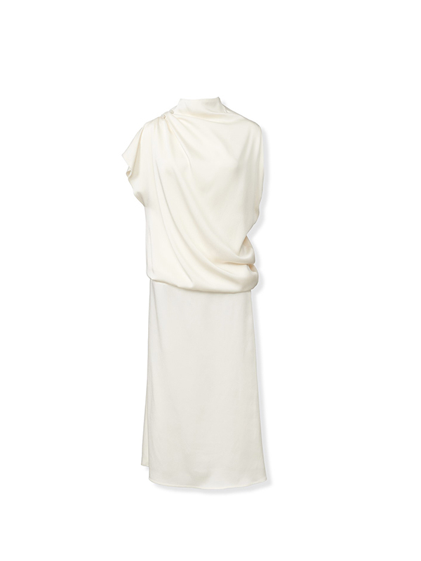 Fabiana Filippi  不對稱長洋裝(米)