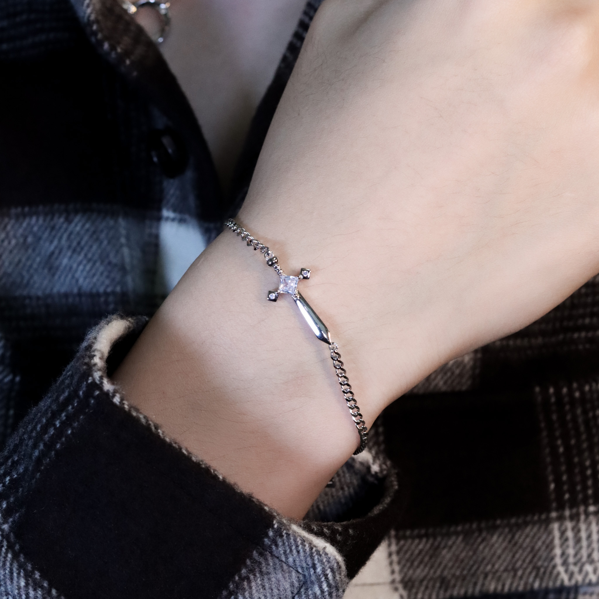 | 925純銀・厚鍍白金 | 堅定相信手鏈 | BR1455 |