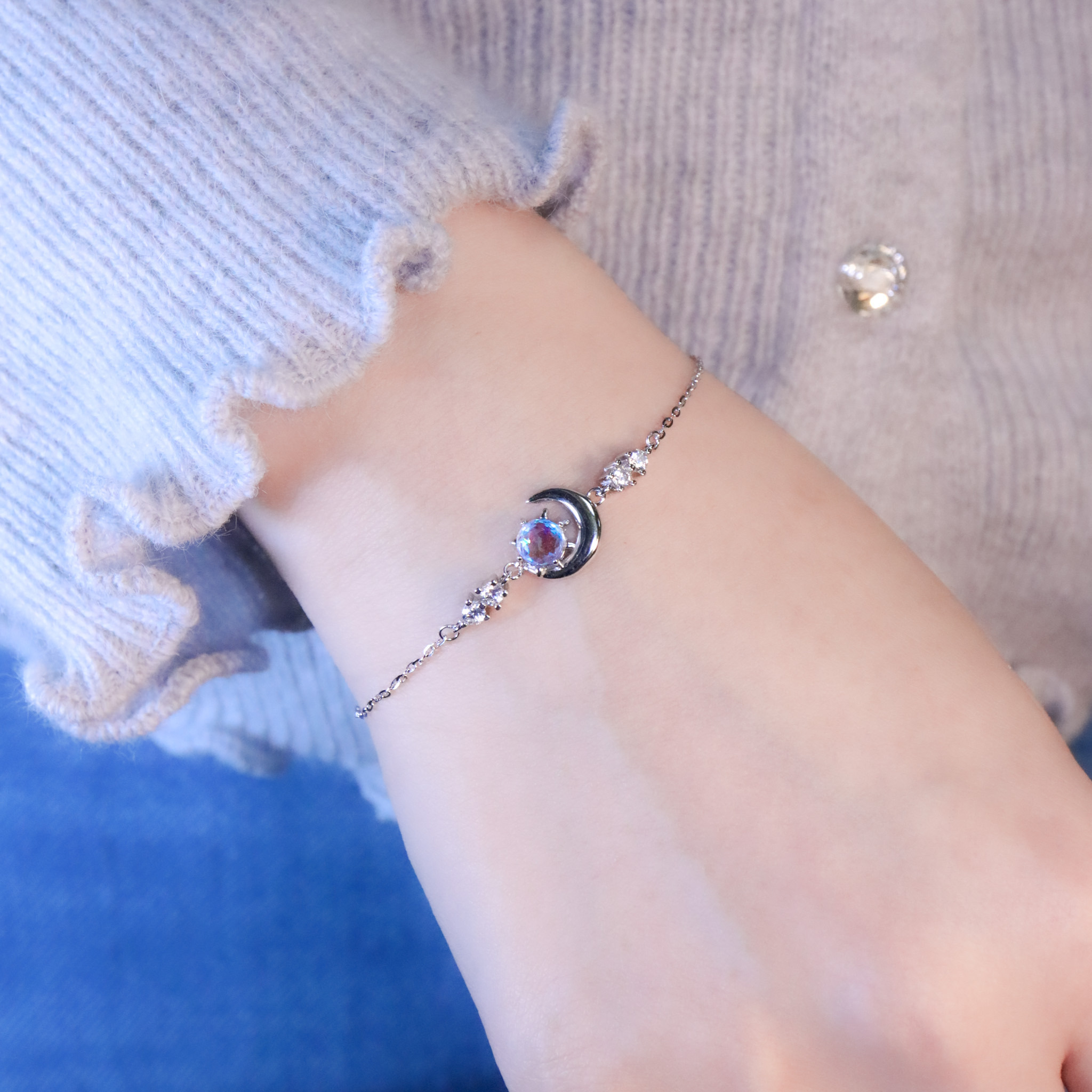 | 925純銀・白金・ 琉璃 | 漫藍唯一的陪伴手鏈 | BR1485 |