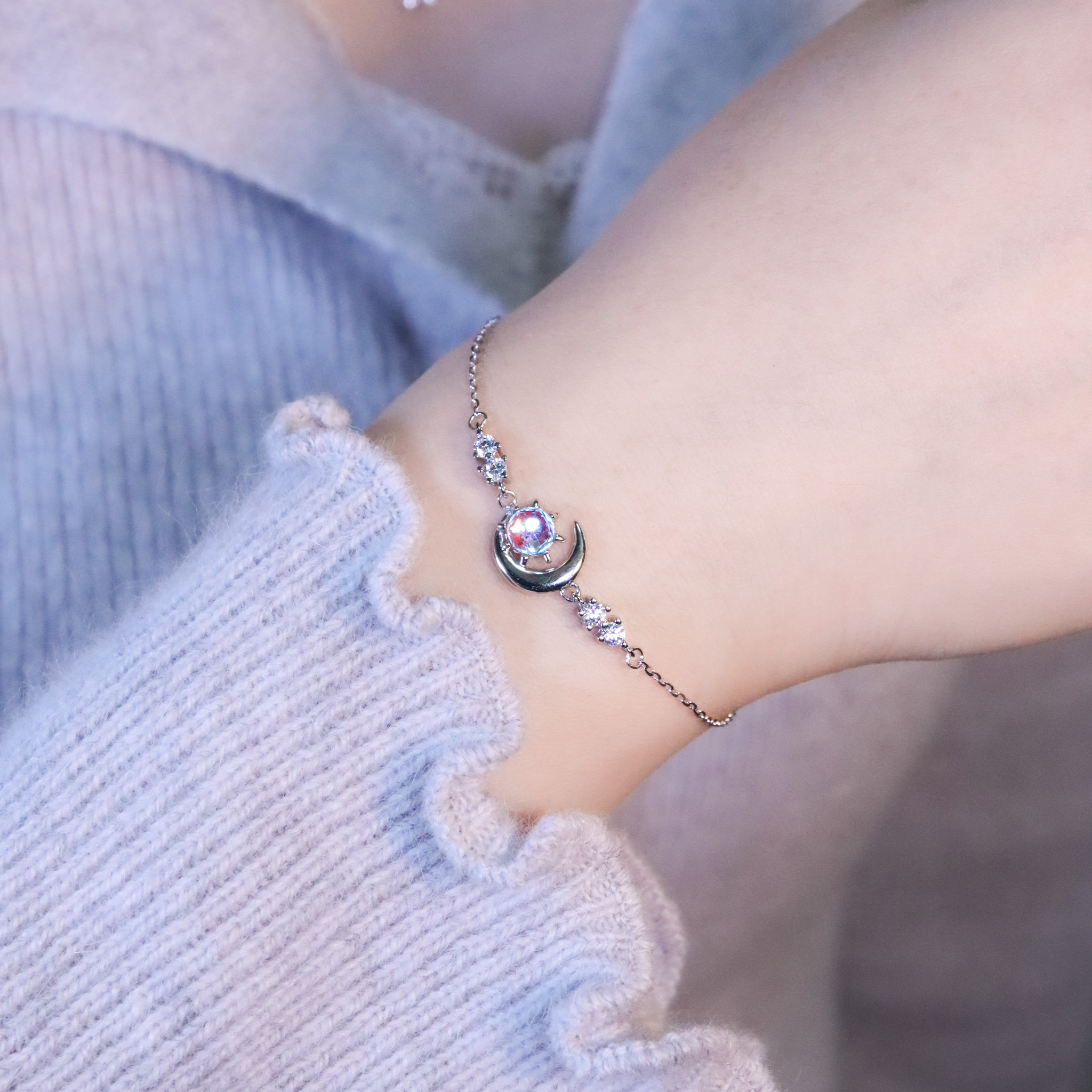 | 925純銀・白金・ 琉璃 | 漫藍唯一的陪伴手鏈 | BR1485 |