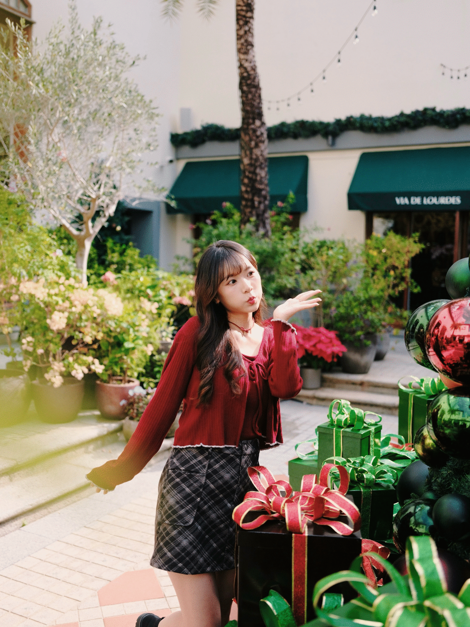 兩色 / 英倫絨面格紋短裙褲 / Tartan Flannel Mini Skort