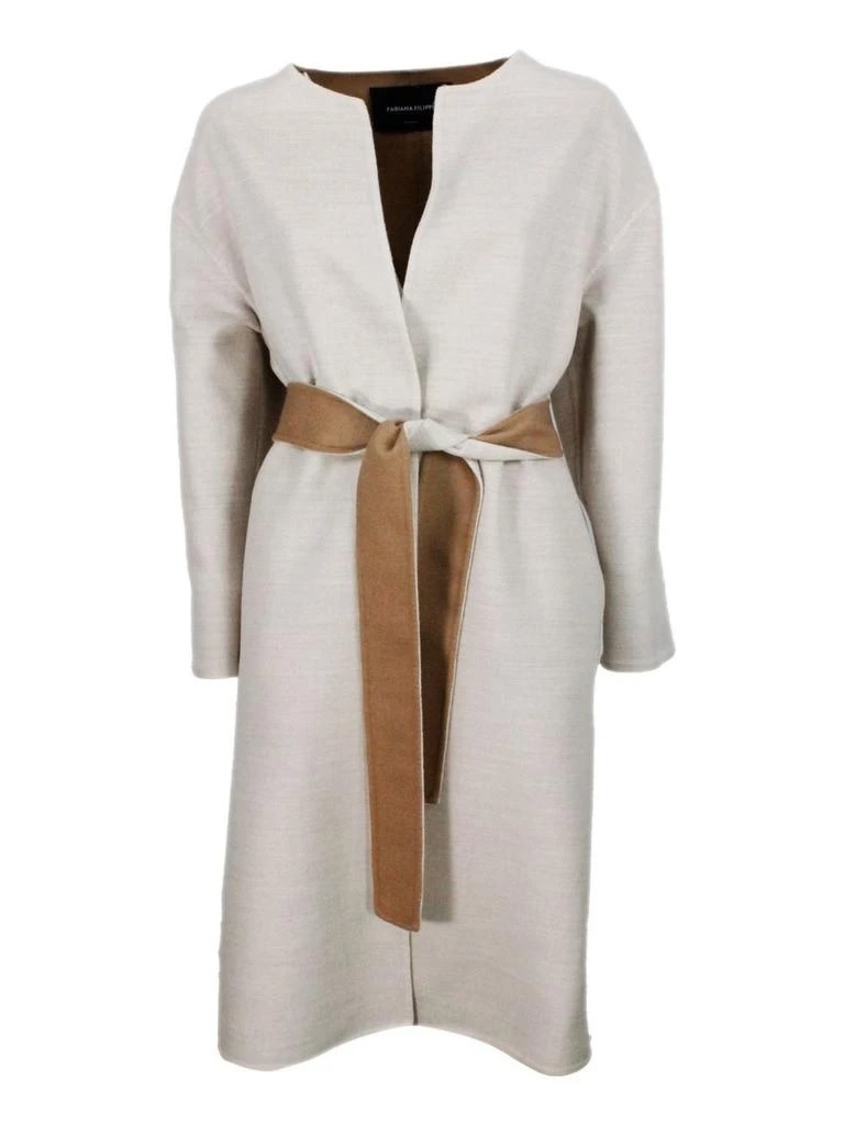Fabiana Filippi  圓領綁帶長外套