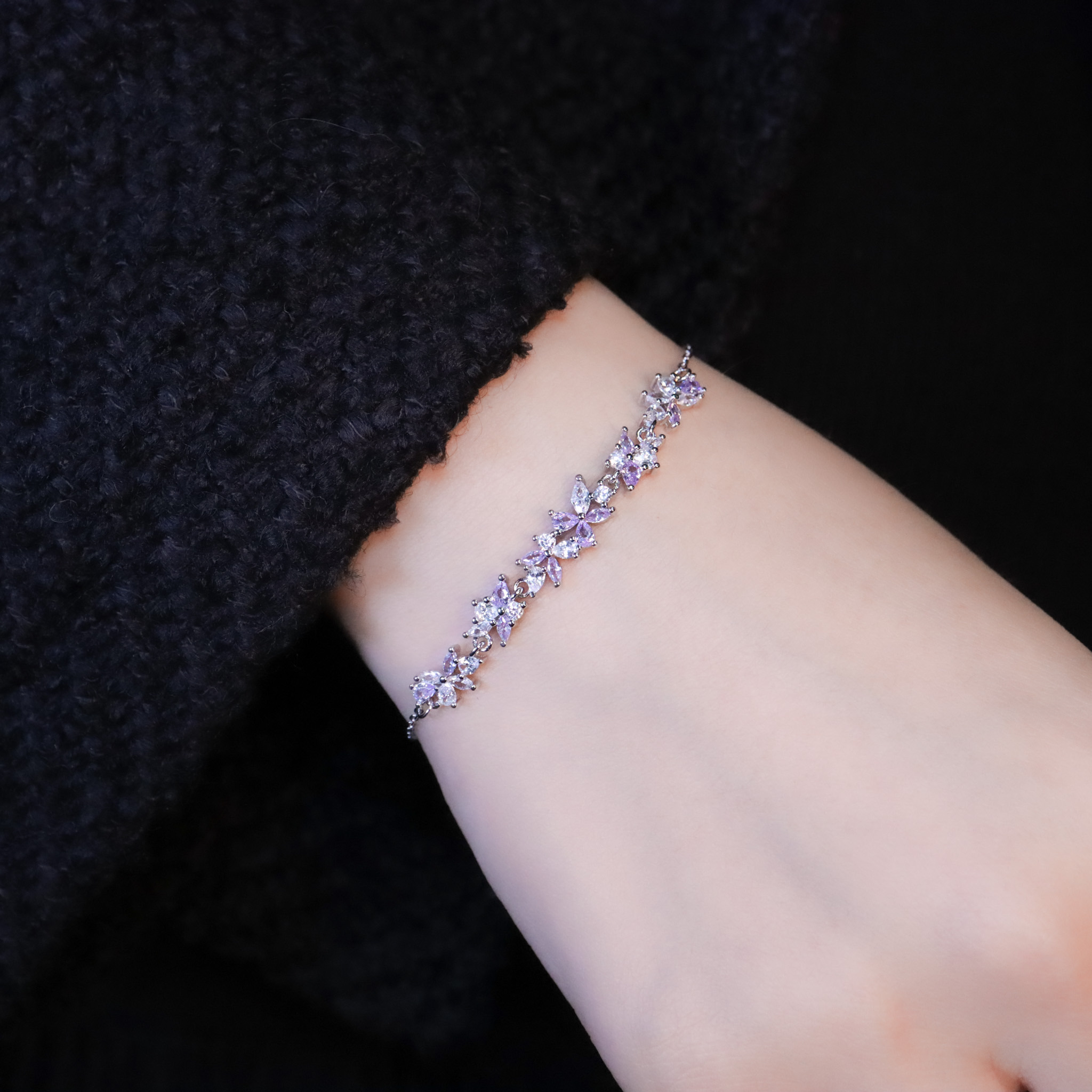 | 925純銀・白金 | 漫紫花岸線手鏈 | BR1479 |