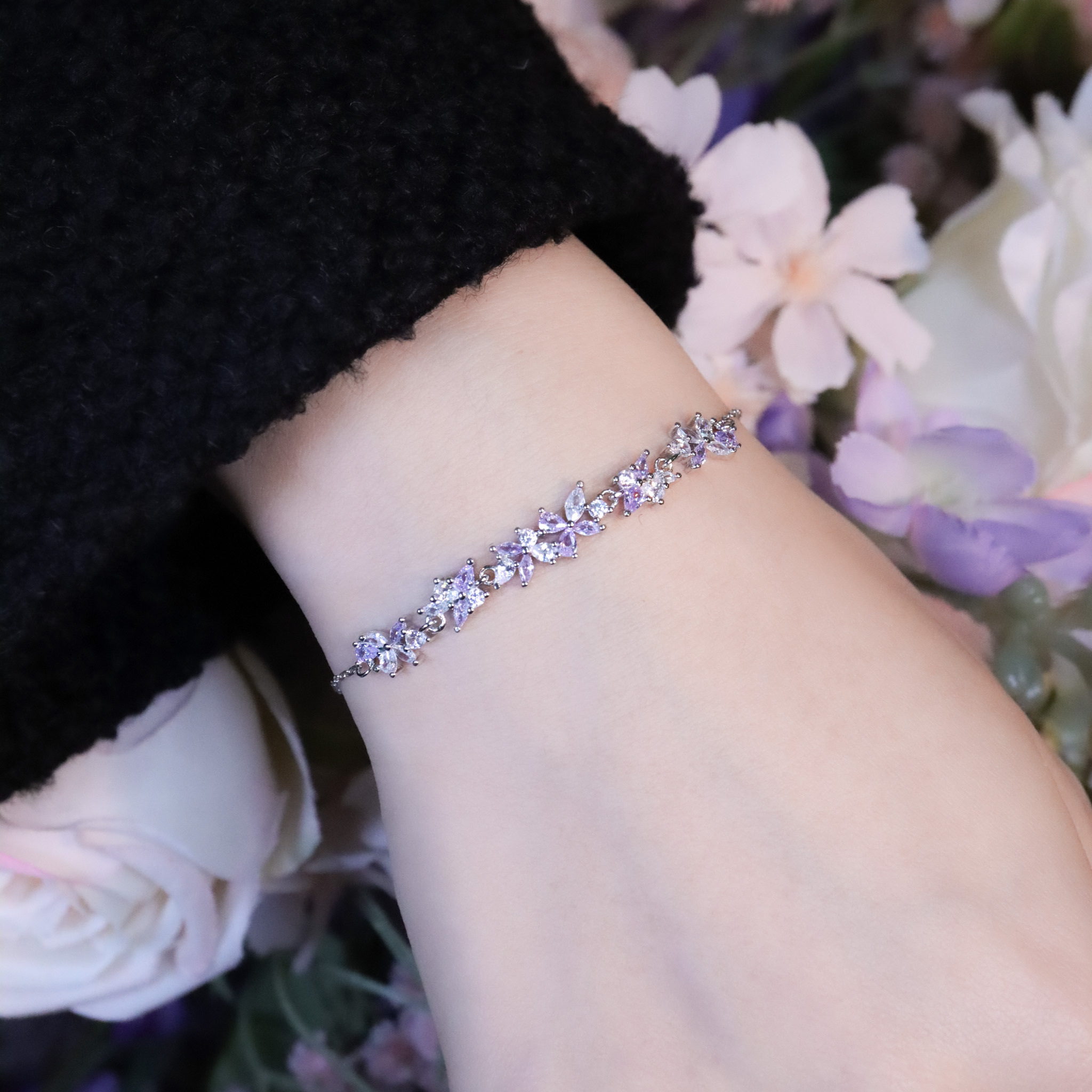 | 925純銀・白金 | 漫紫花岸線手鏈 | BR1479 |