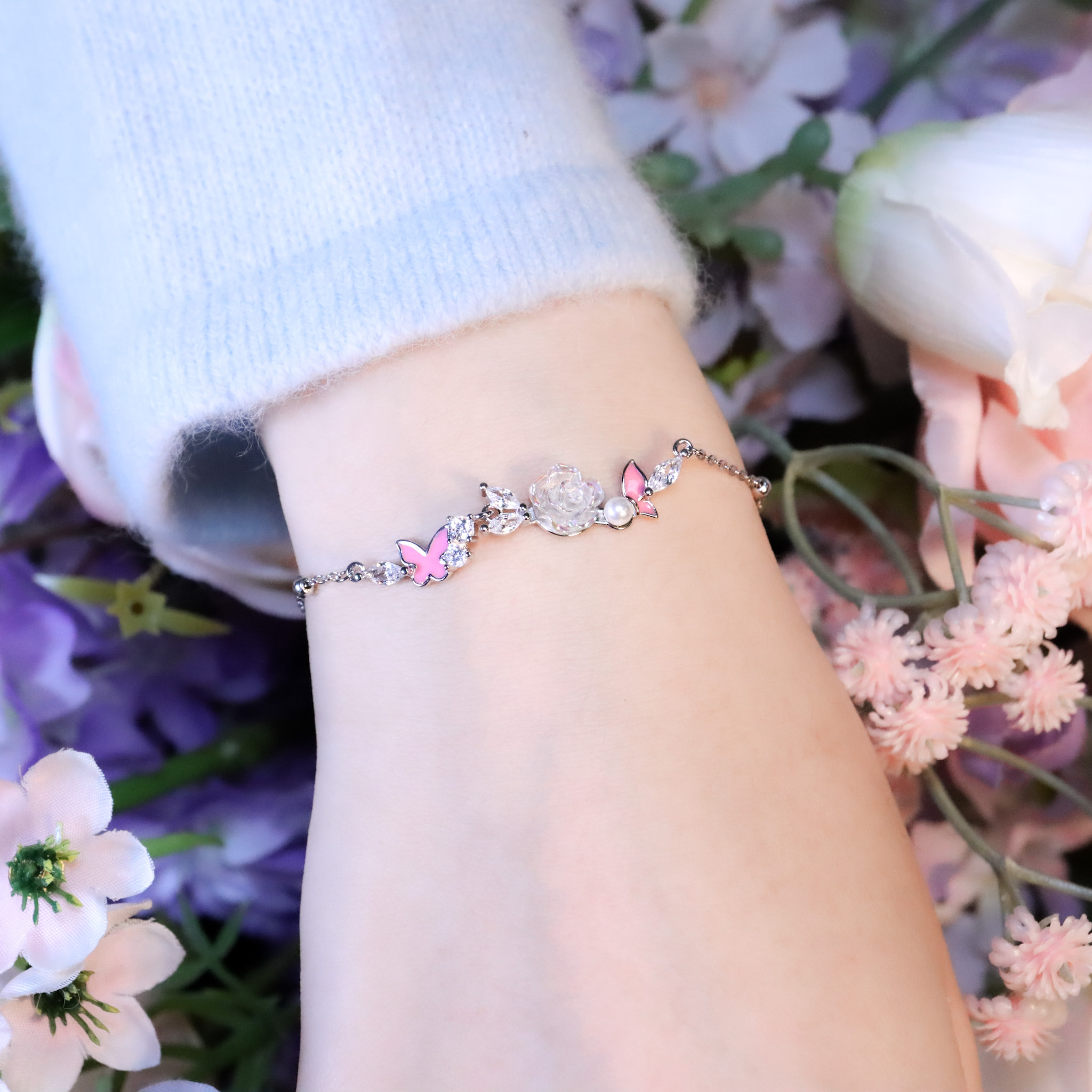 | 925純銀・白金 | 漫粉莊園手鏈 | BR1478 |