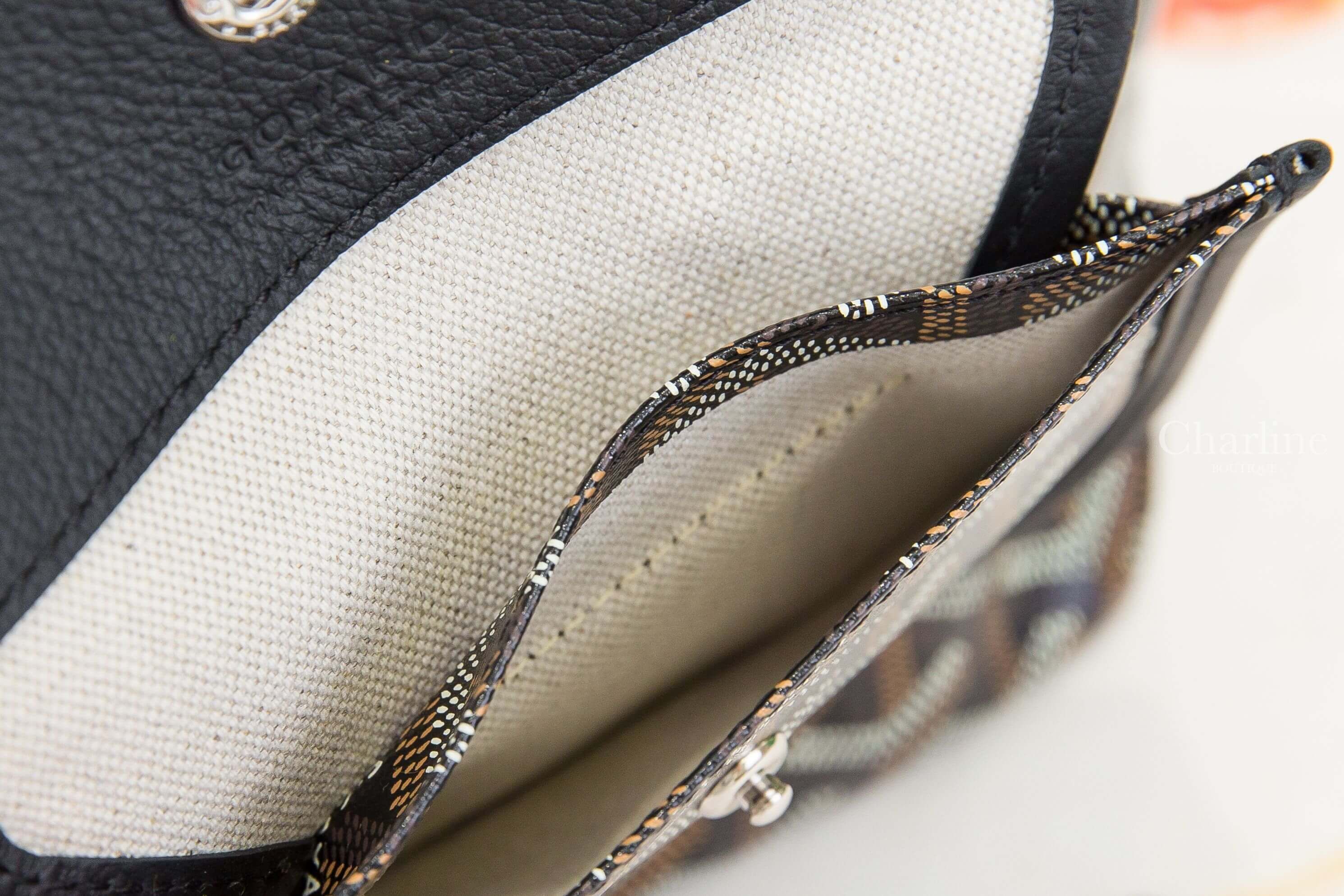 Goyard Bohème Mini Hobo Bag 黑色帆布小牛皮同色提把迷你手提肩背包-Charline Boutique 精品代購