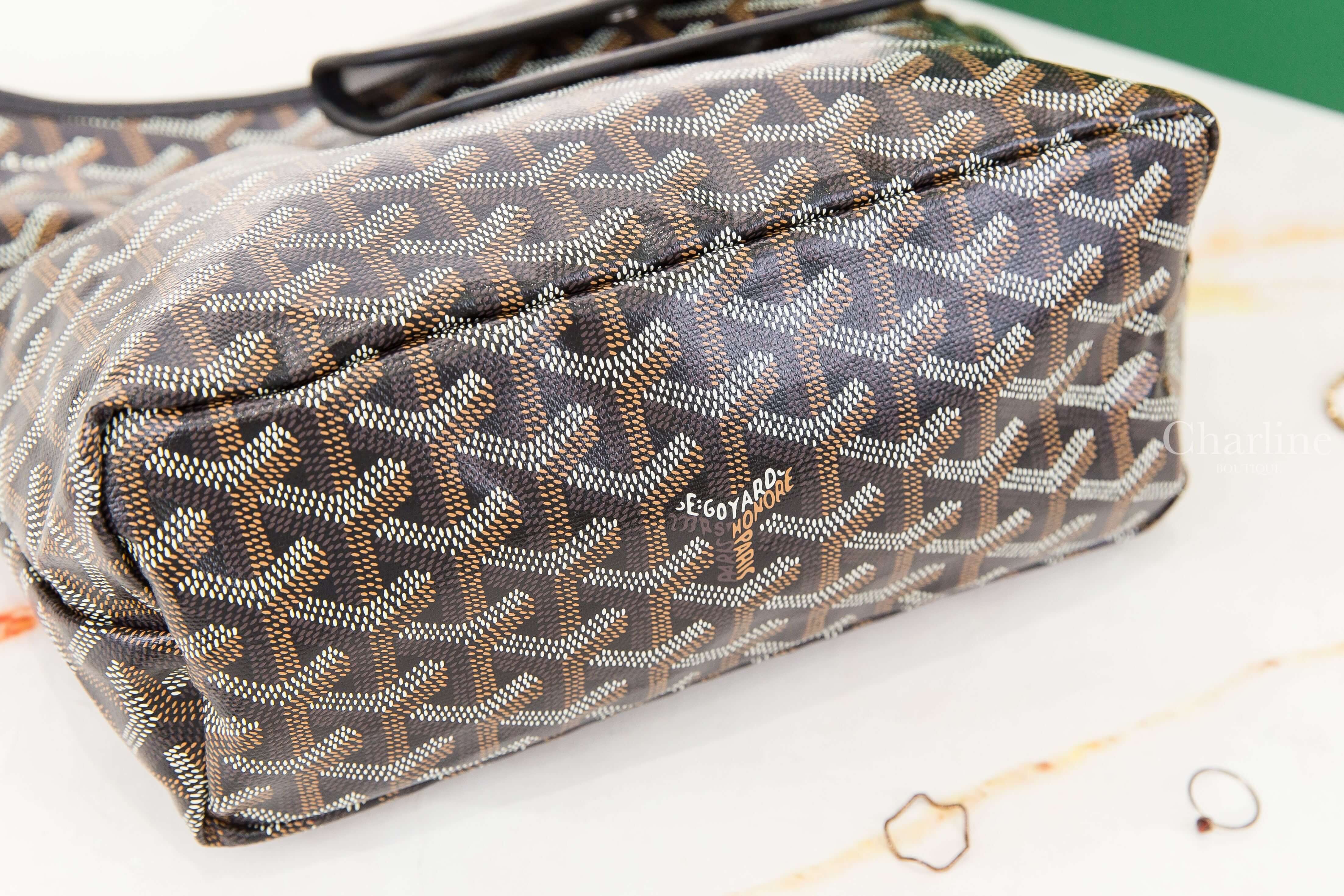 Goyard Bohème Mini Hobo Bag 黑色帆布小牛皮同色提把迷你手提肩背包-Charline Boutique 精品代購