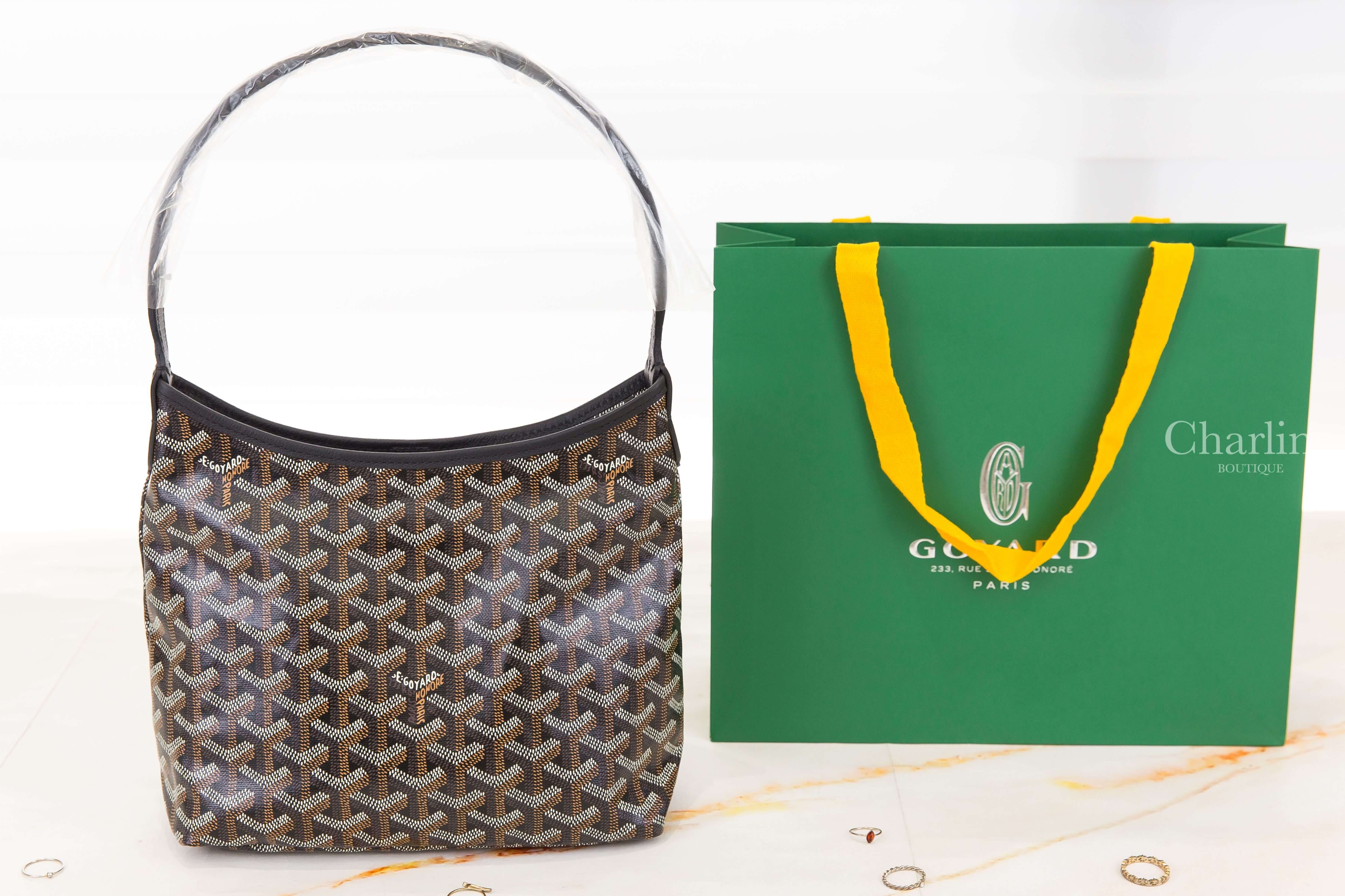 Goyard Bohème Mini Hobo Bag 黑色帆布小牛皮同色提把迷你手提肩背包-Charline Boutique 精品代購