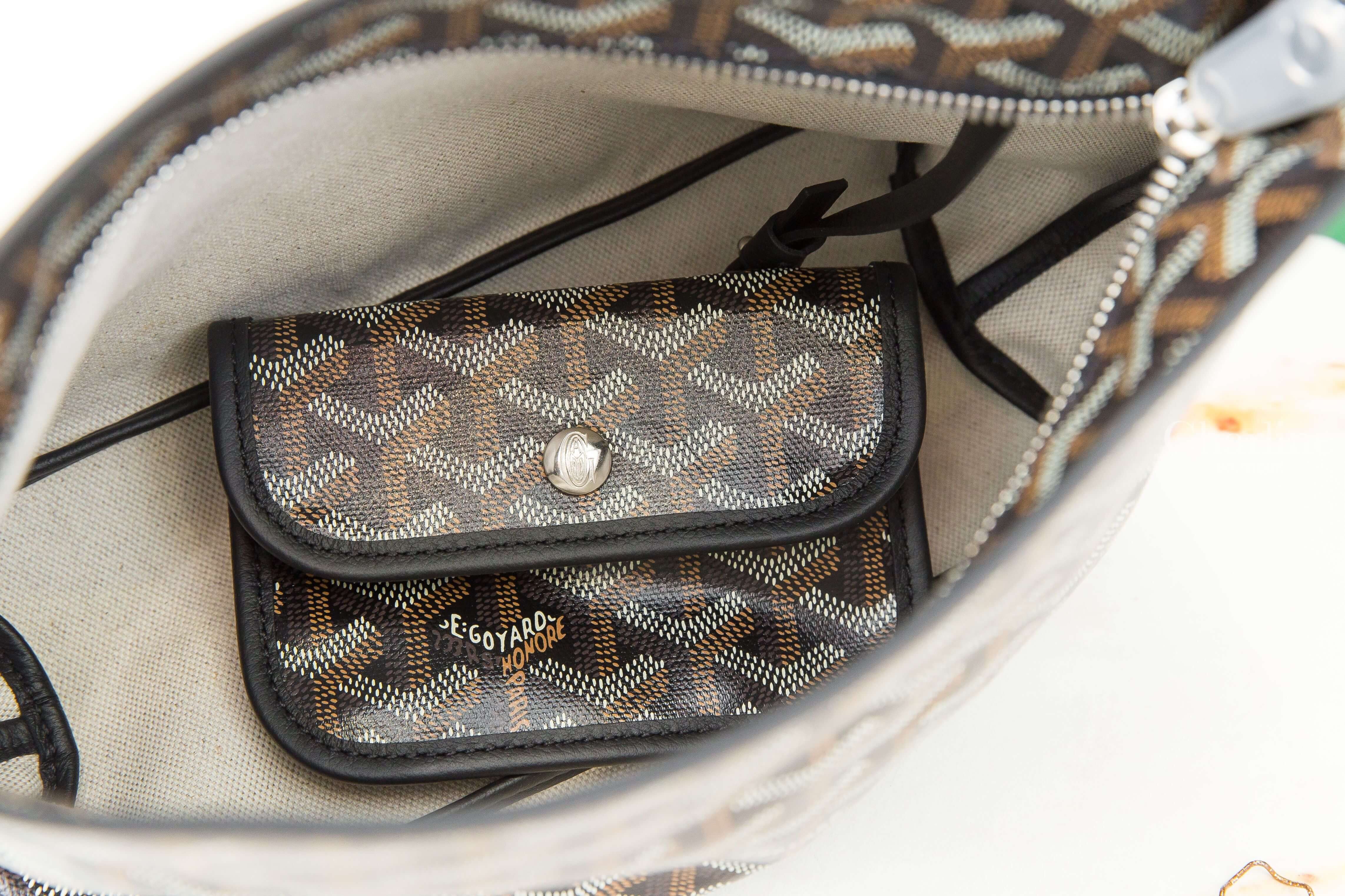 Goyard Bohème Mini Hobo Bag 黑色帆布小牛皮同色提把迷你手提肩背包-Charline Boutique 精品代購