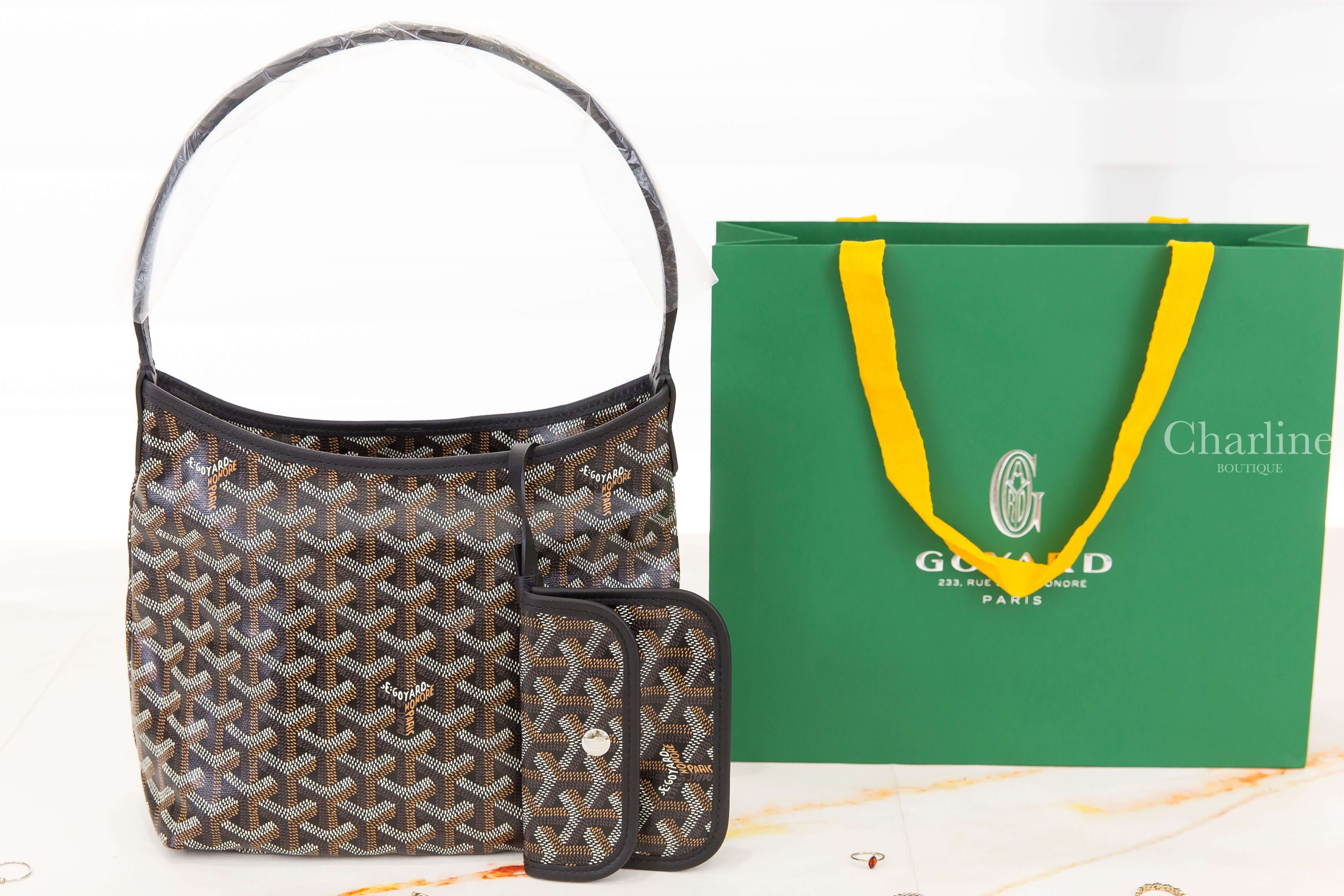 Goyard Bohème Mini Hobo Bag 黑色帆布小牛皮同色提把迷你手提肩背包-Charline Boutique 精品代購