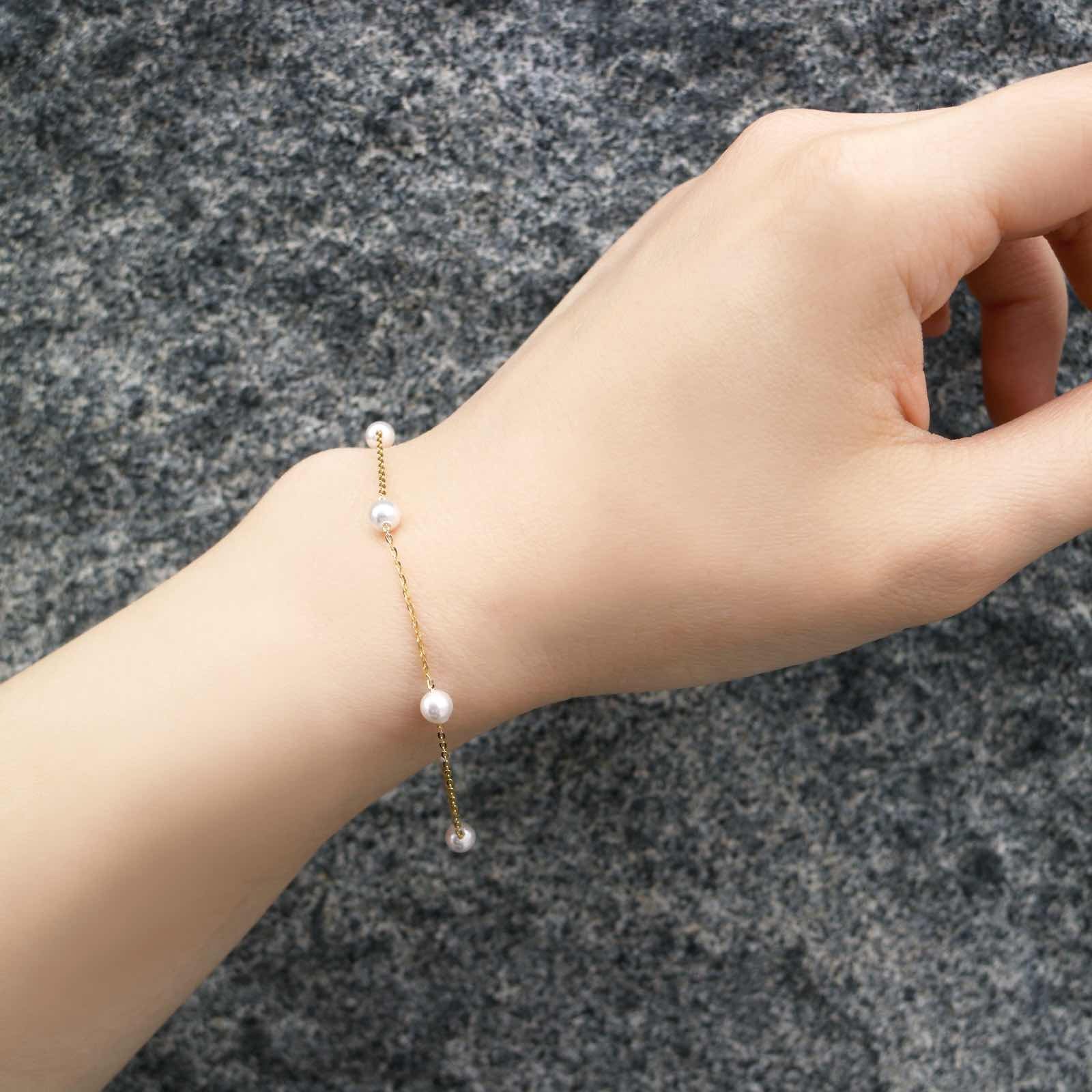 Paper Diamond-Swarovski珍珠18K金925手鍊