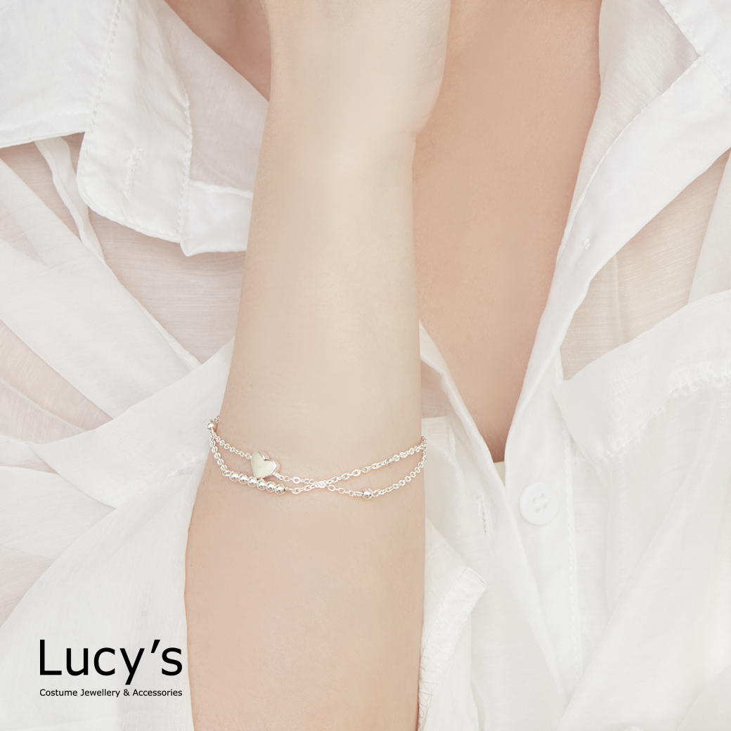 925純銀 點點心 雙層手鍊 (126494)